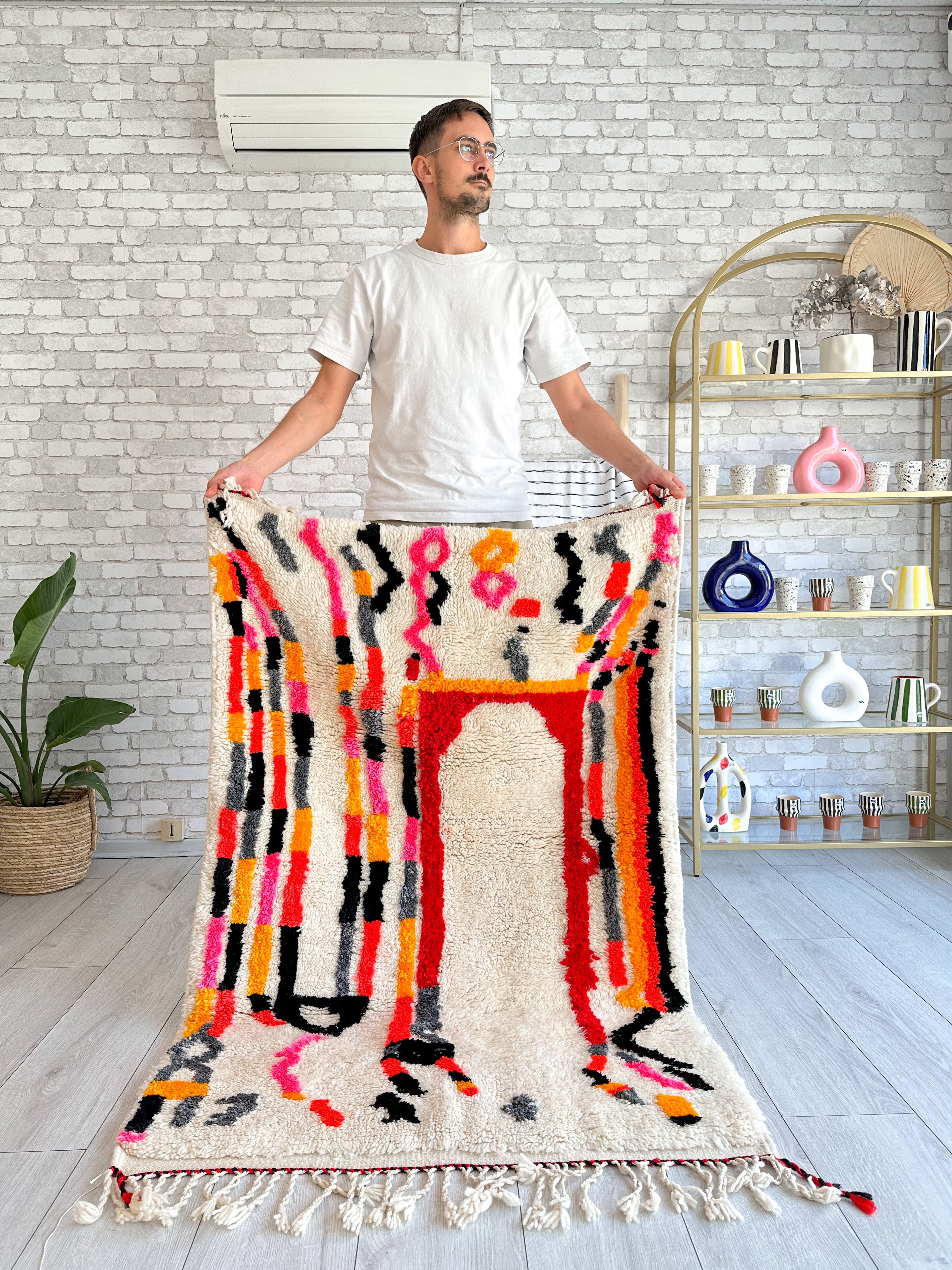 Tapis berbère coloré 97 x 160 cm - n°665