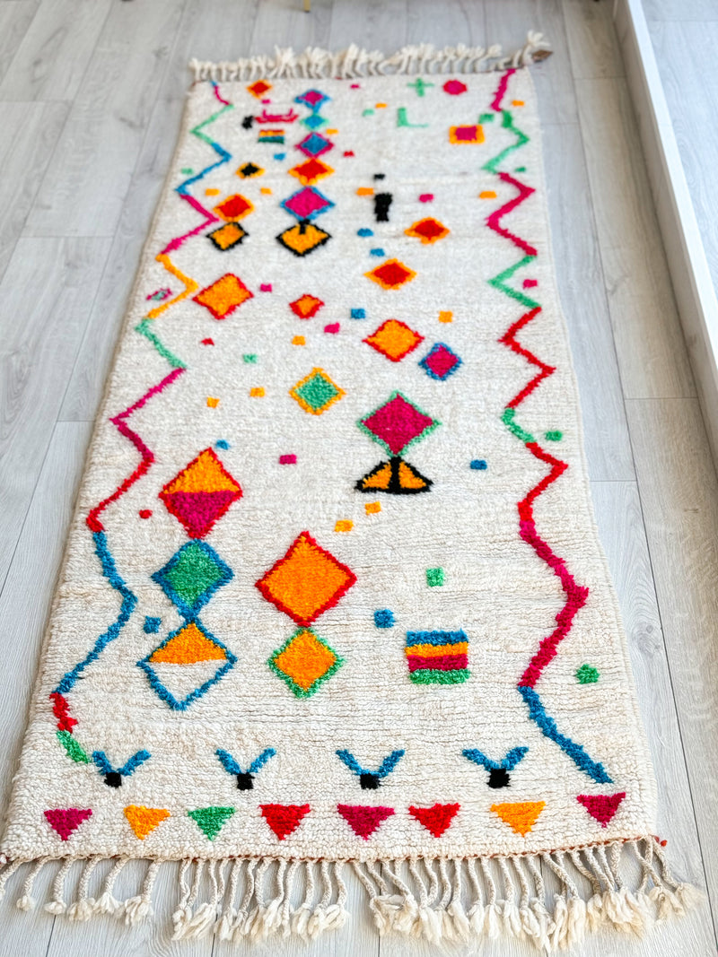 Colorful Berber hallway rug 87 x 250 cm - n°863