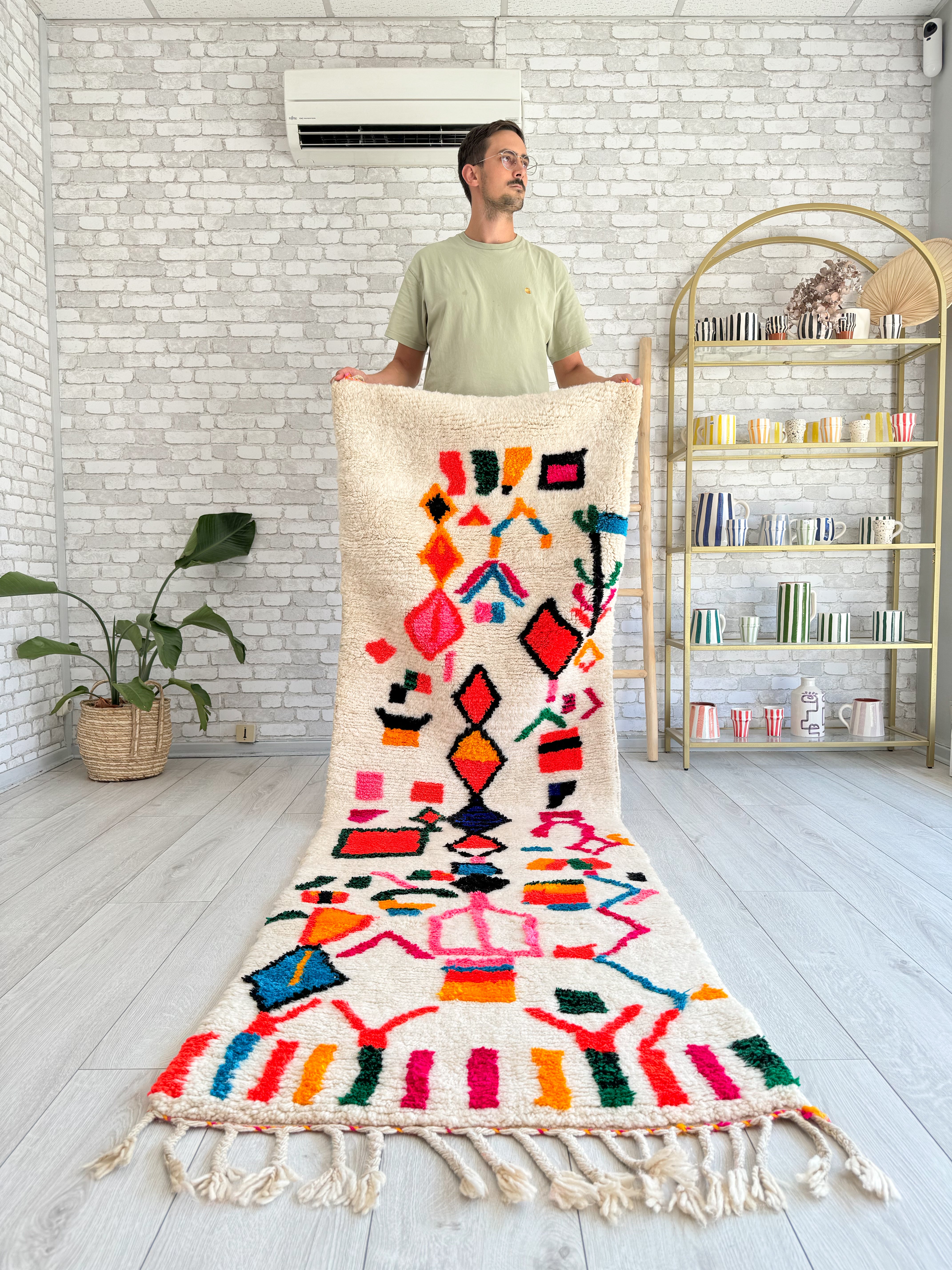 Tapis berbère de couloir coloré 80 x 270 cm - n°1346