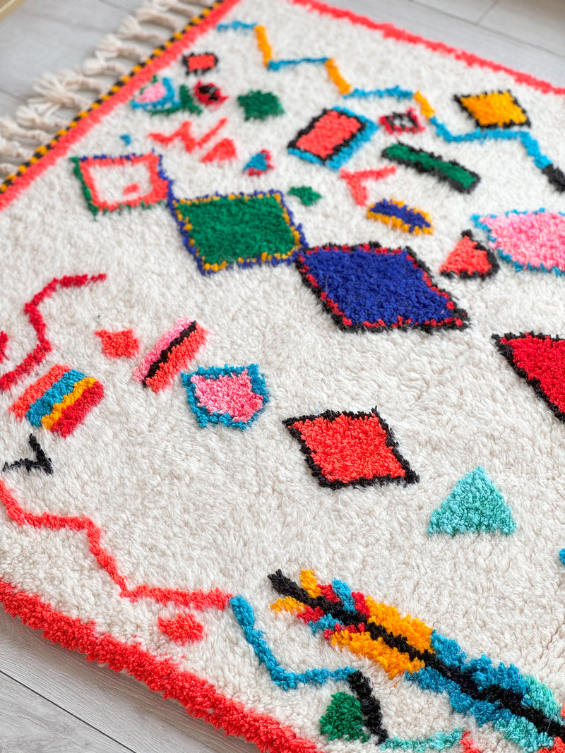 Colorful Berber rug 93 x 173 cm - n°876