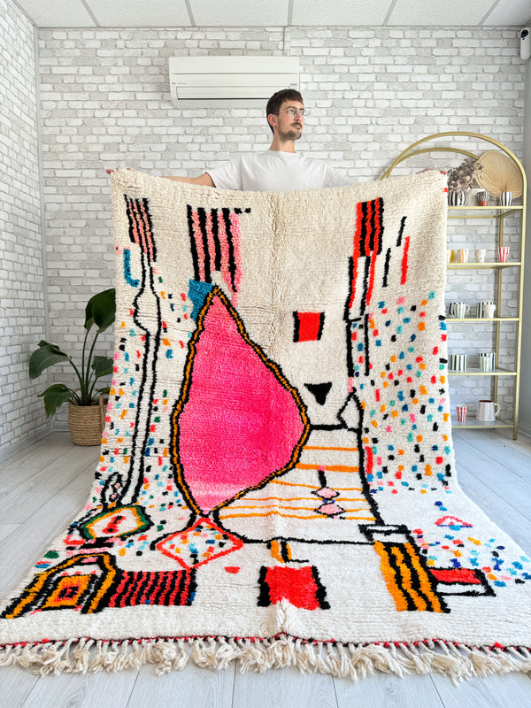 Colorful Berber rug 158 x 253 cm - n°1078