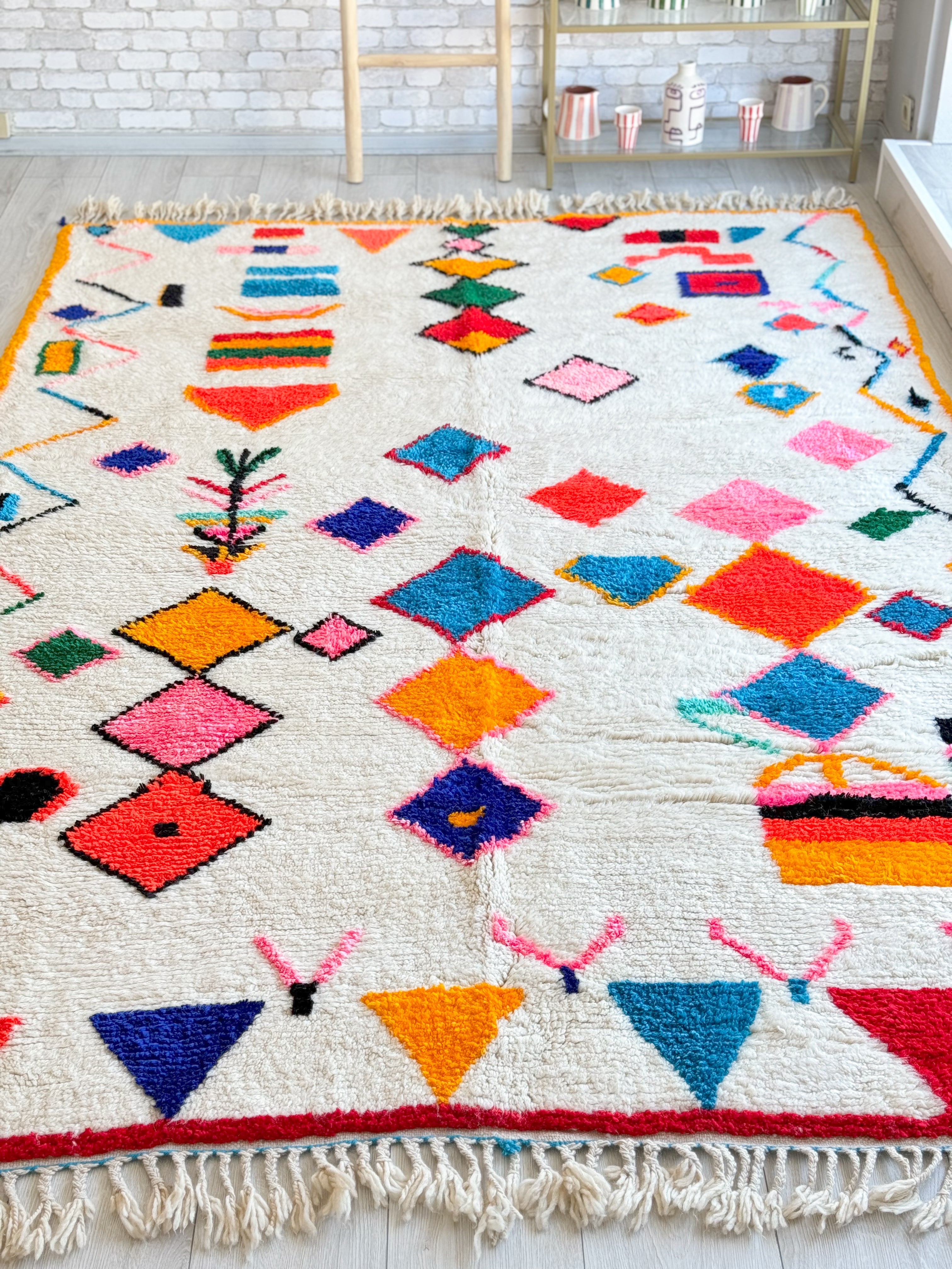 Colorful Berber rug 200 x 315 cm - n°990