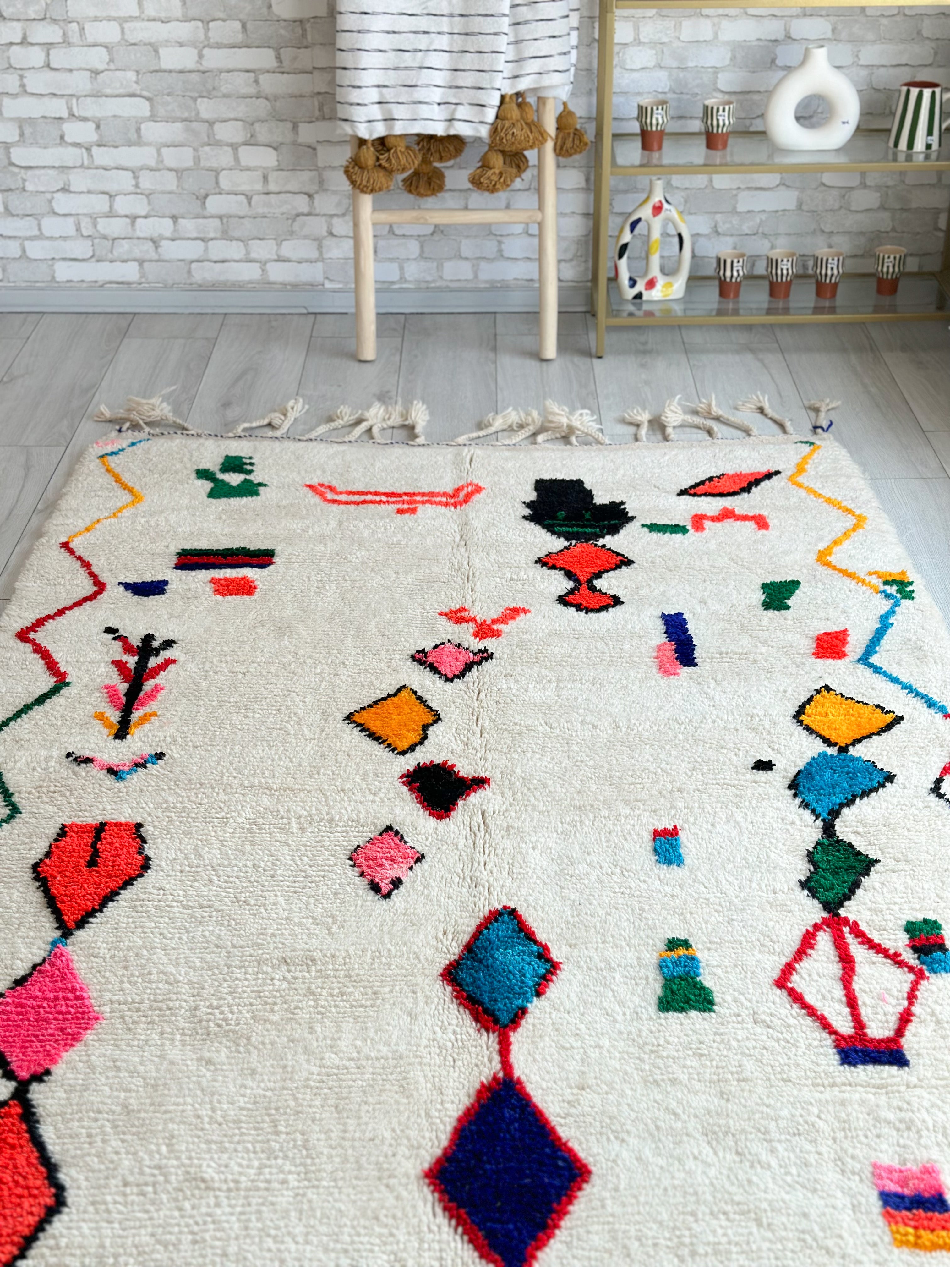 Colorful Berber carpet - n°601 