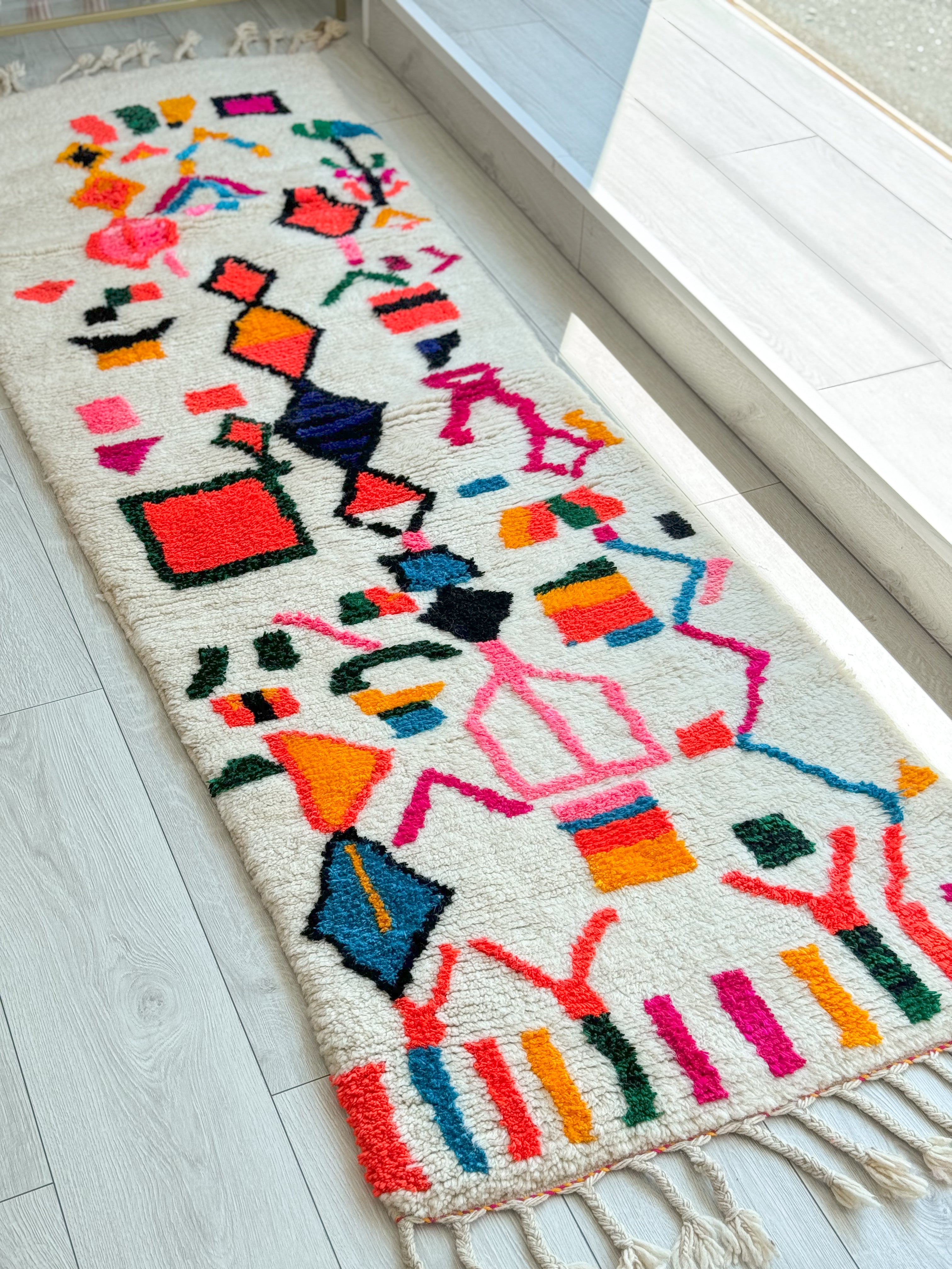 Colorful Moroccan Runner Rug 80 x 270 cm / 2.6 x 8.9 ft - n°1346