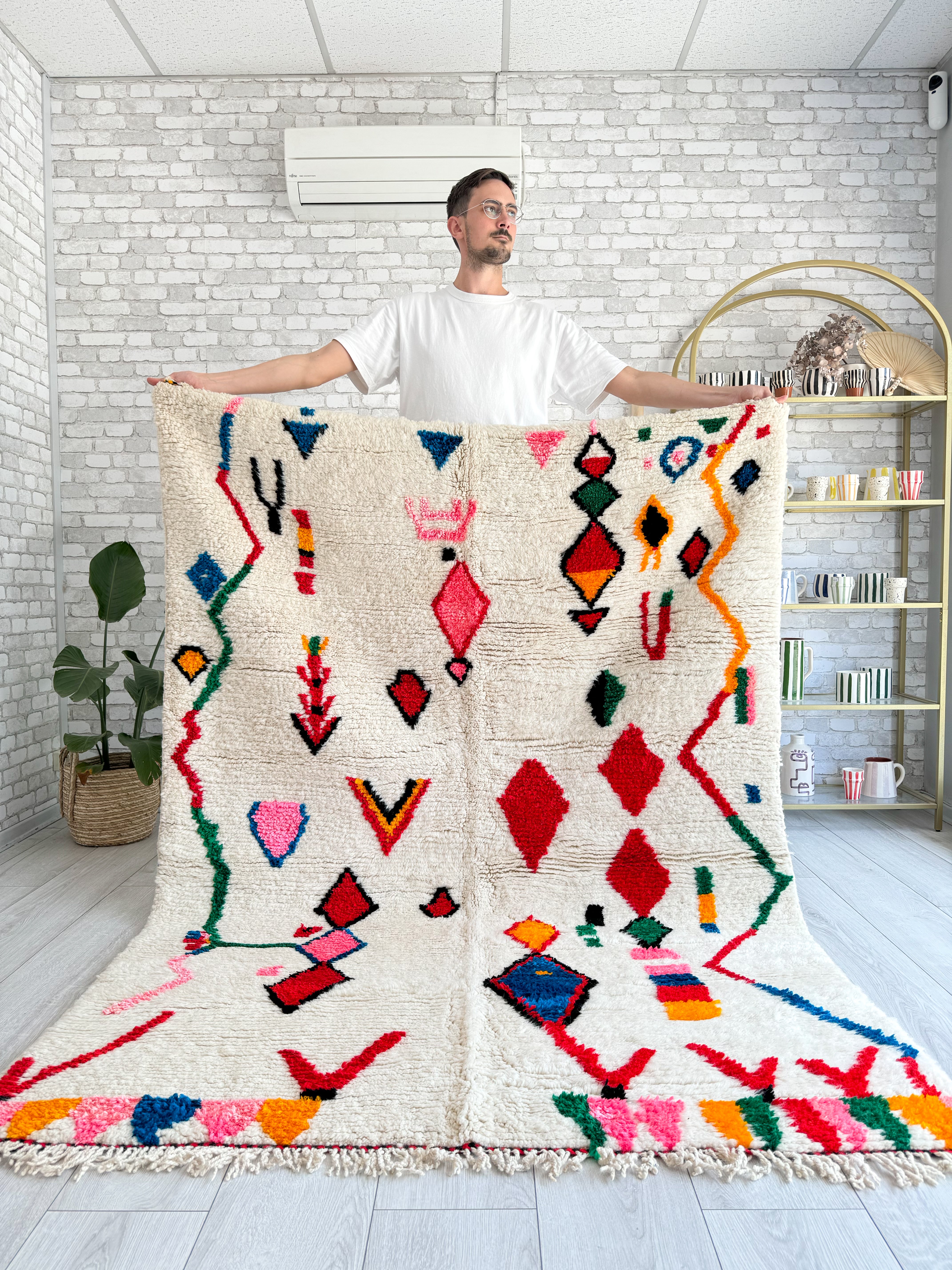 Colorful Berber rug 151 x 220 cm - n°1128