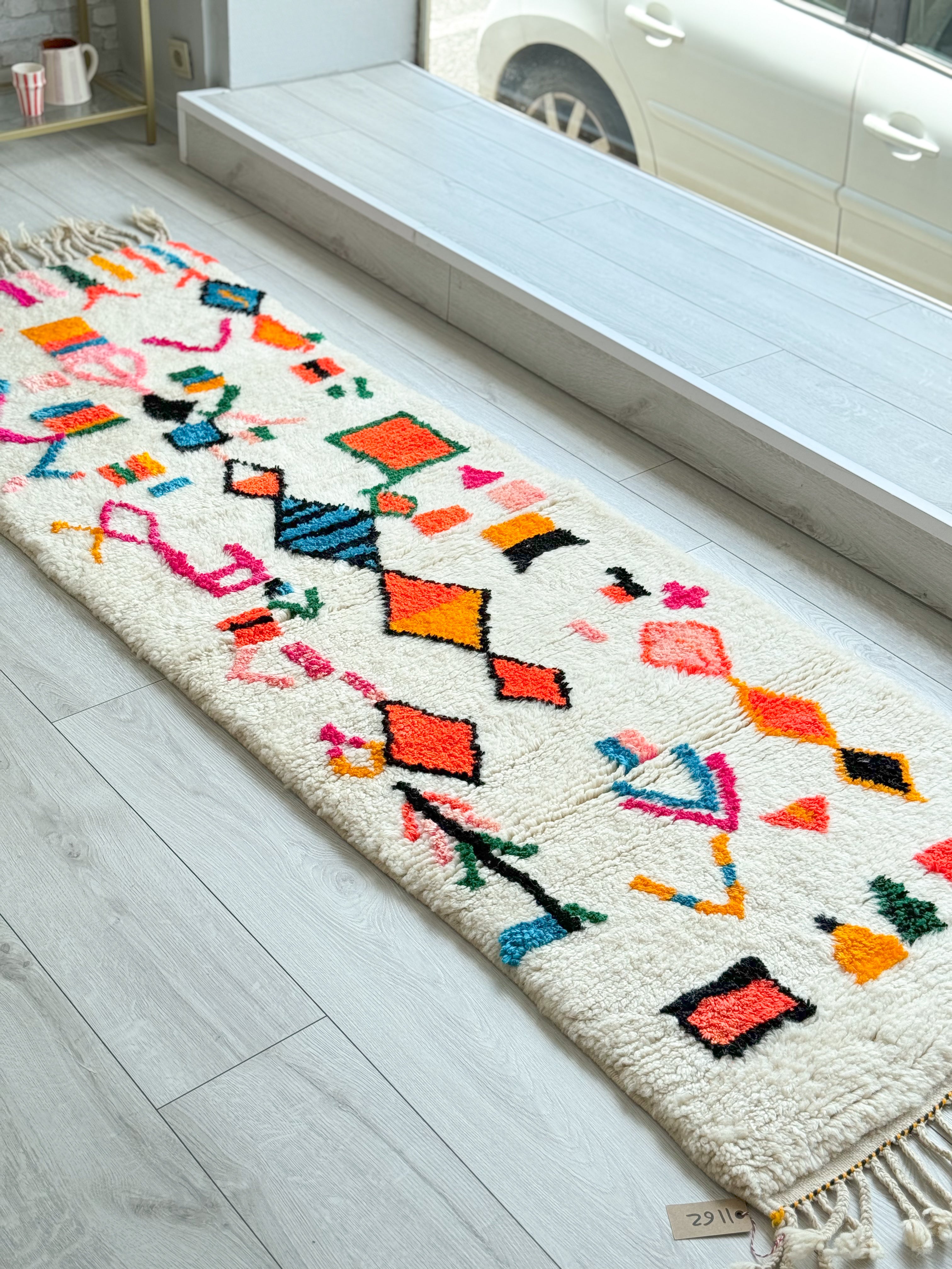 Tapis berbère de couloir coloré 82 x 252 cm - n°1162