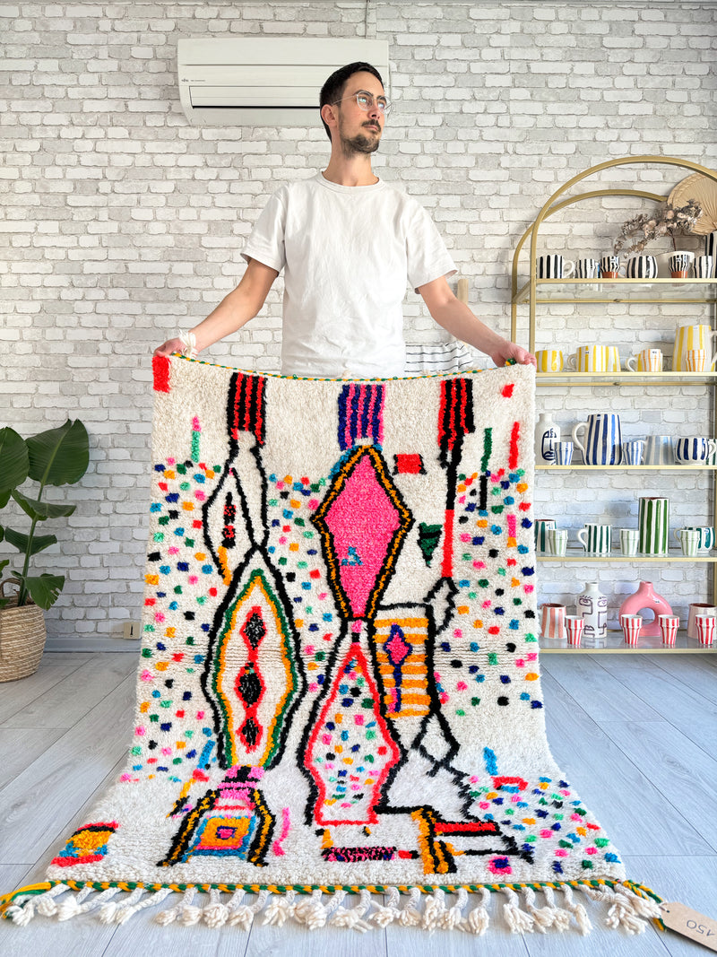 Colorful Berber rug 100 x 150 cm - n°846