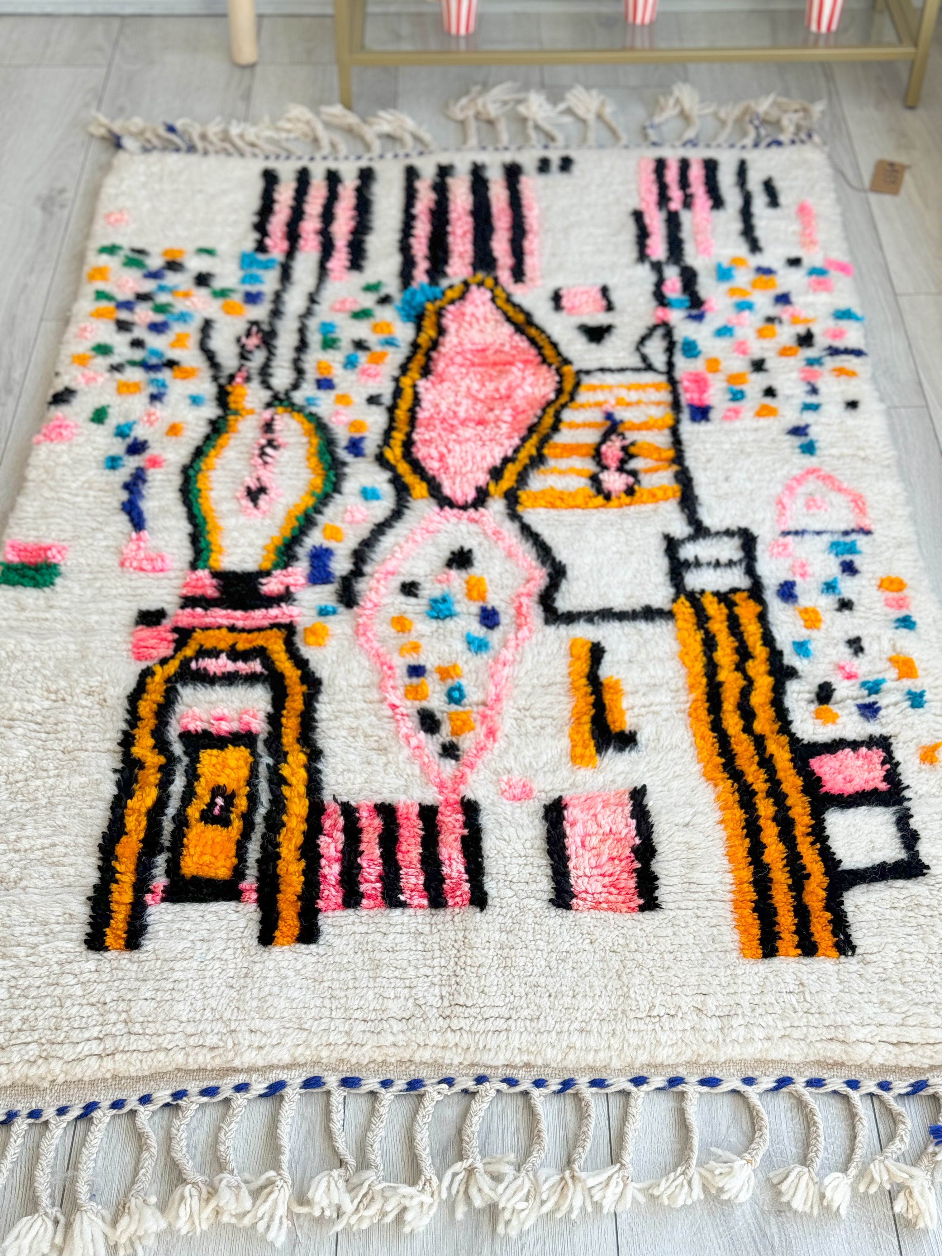 Tapis berbère coloré 97 x 160 cm - n°955