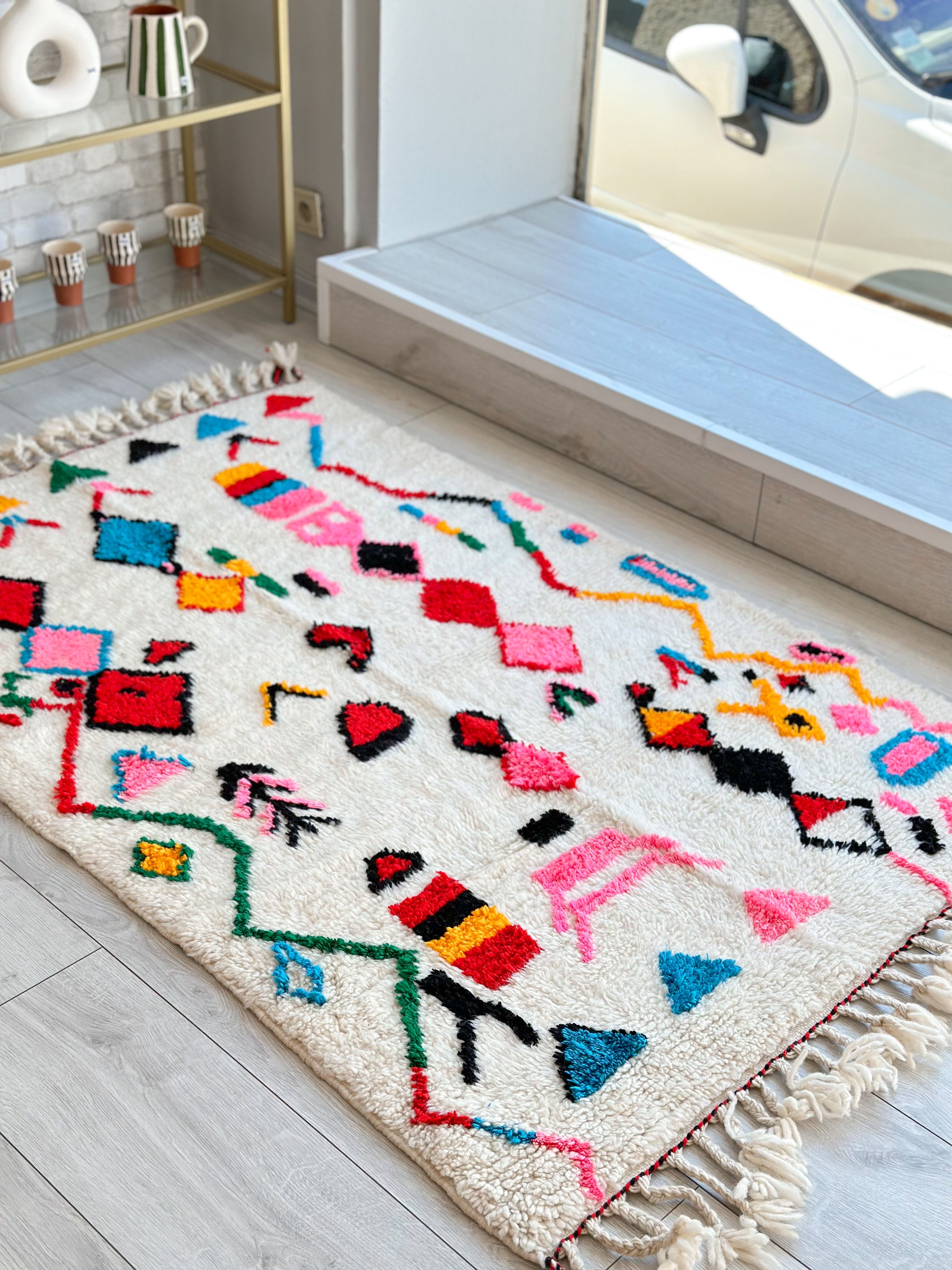 Colorful Berber rug 102 x 173 cm - n°614