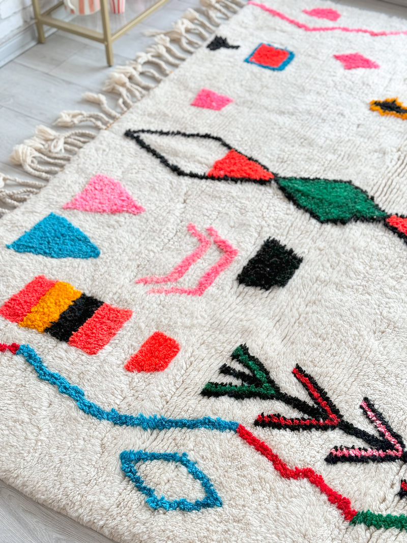 Colorful Berber rug 195 x 305 cm - n°843