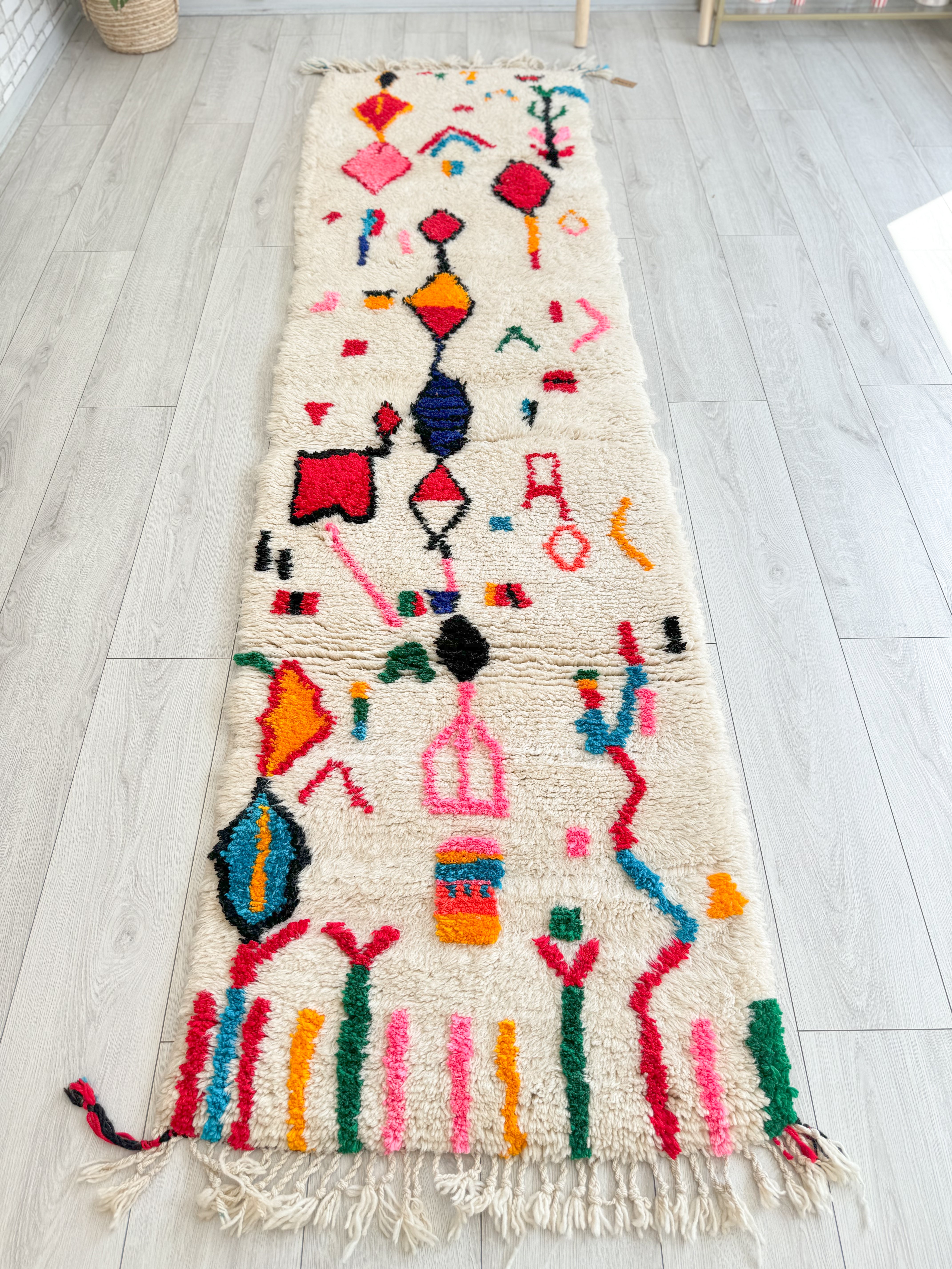 Tapis berbère de couloir coloré 80 x 312 cm - n°1222