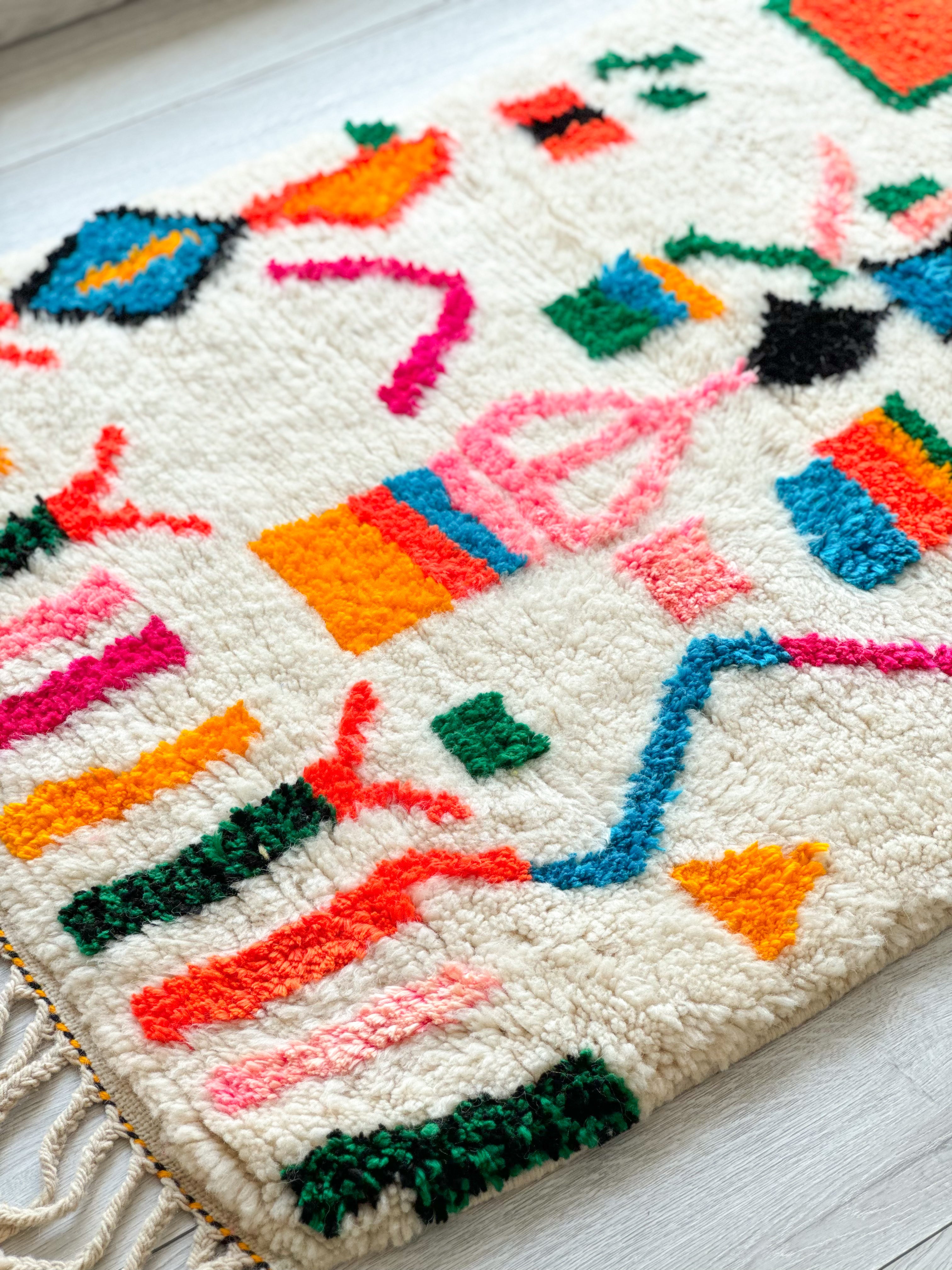 Colorful Berber hallway rug 82 x 252 cm - n°1162