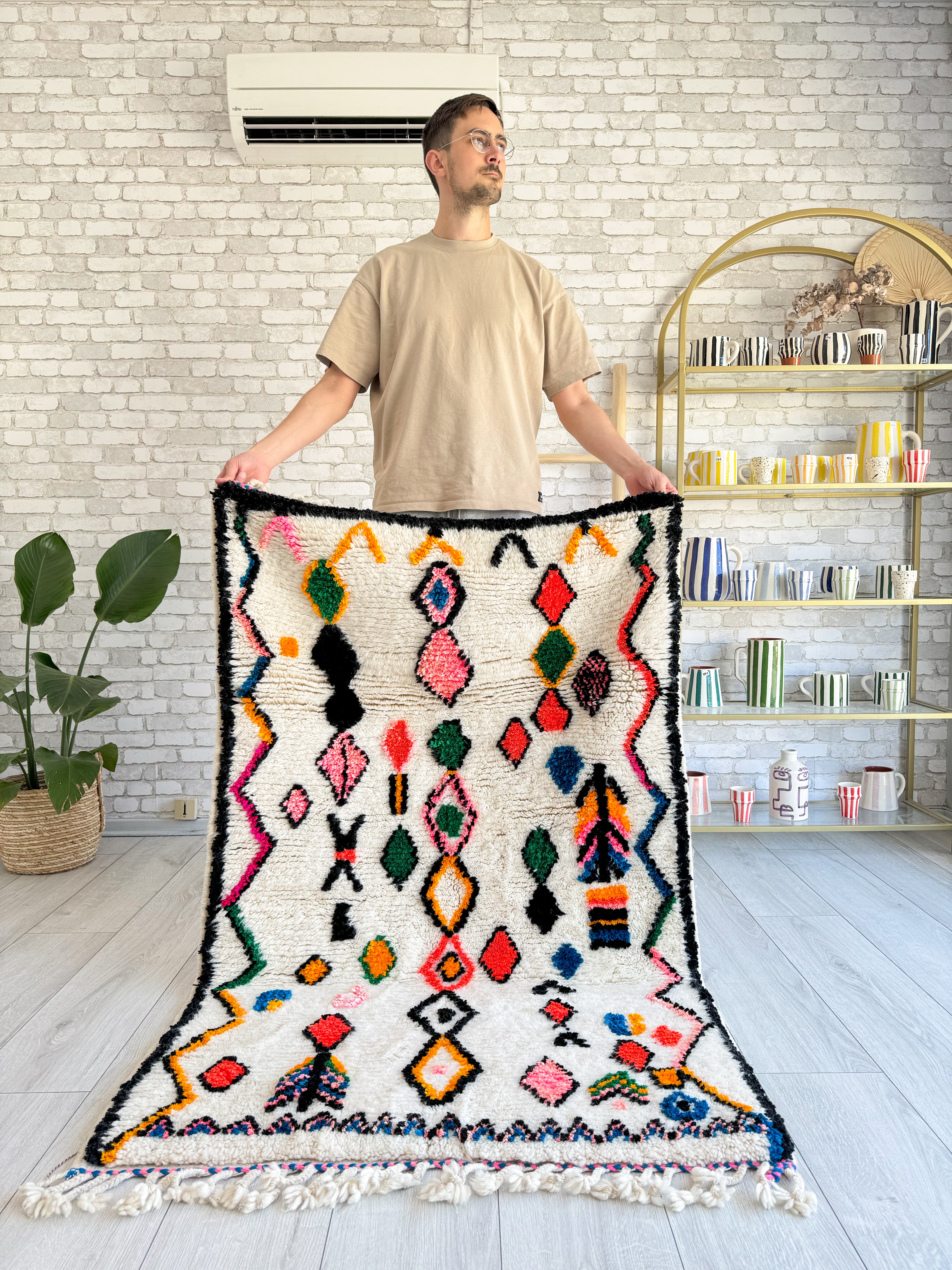 Colorful Berber rug 100 x 170 cm - n°1011