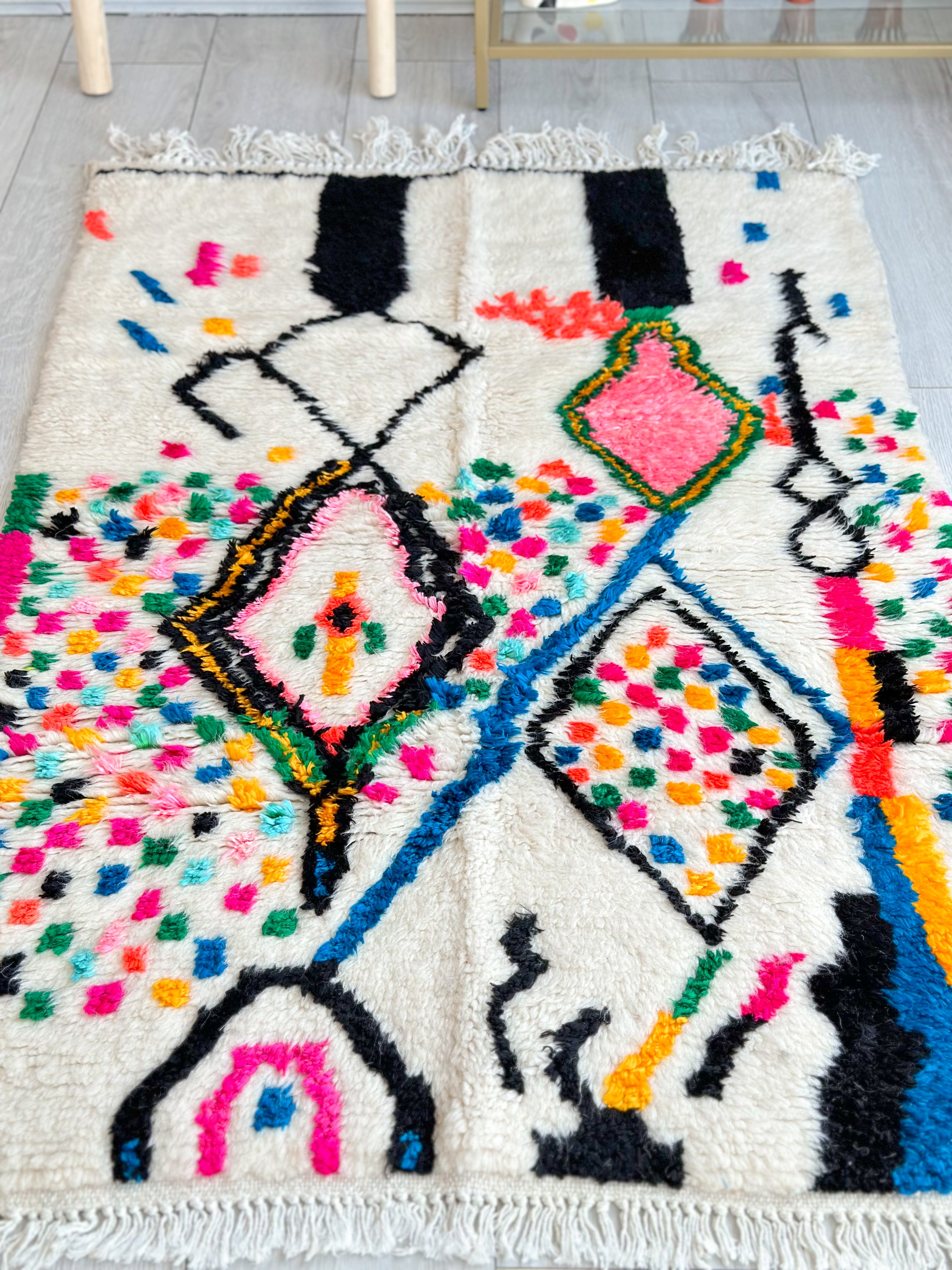 Colorful Berber rug 98 x 160 cm - n°657