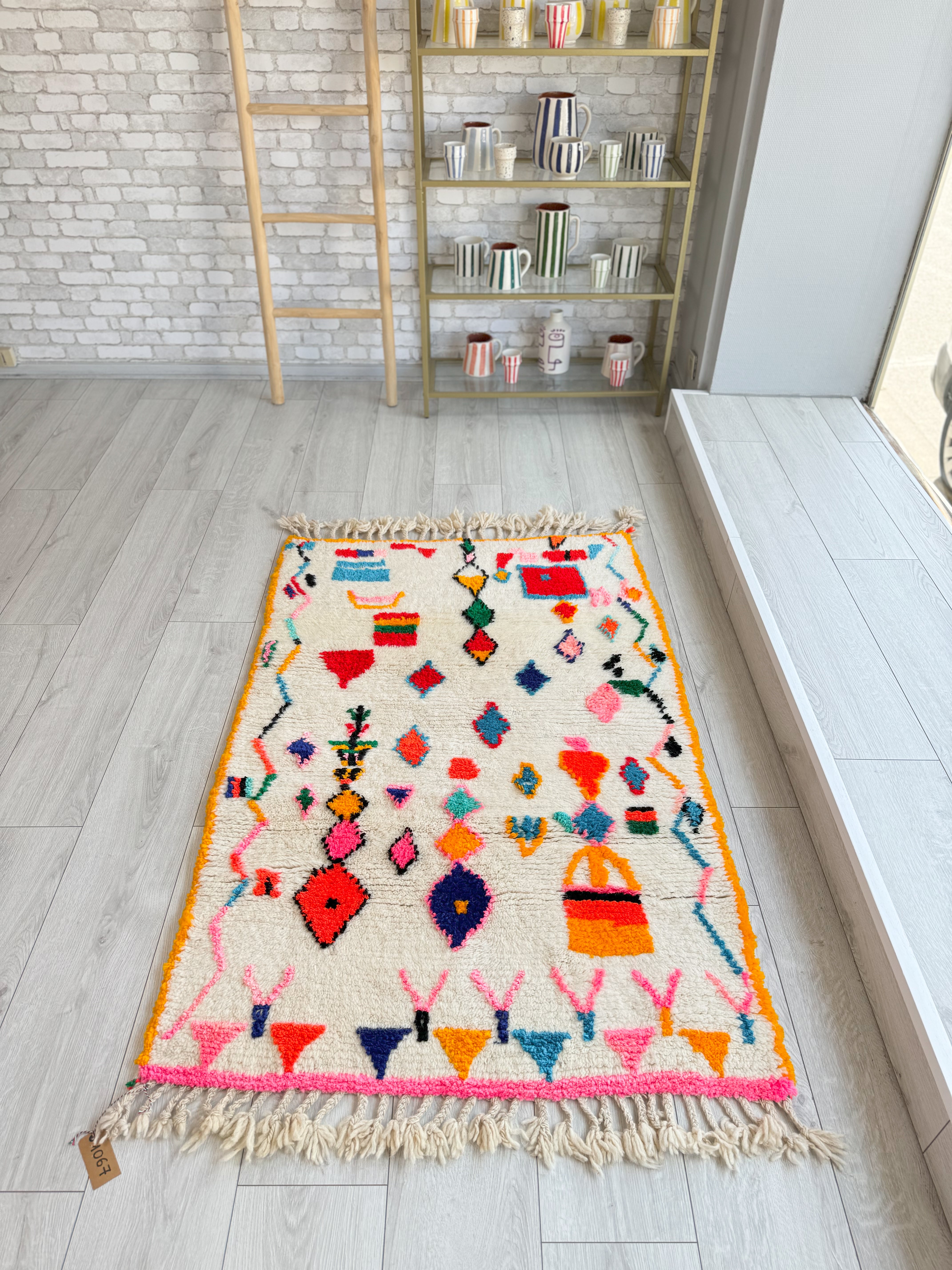 Tapis berbère coloré 100 x 162 cm - n°1067