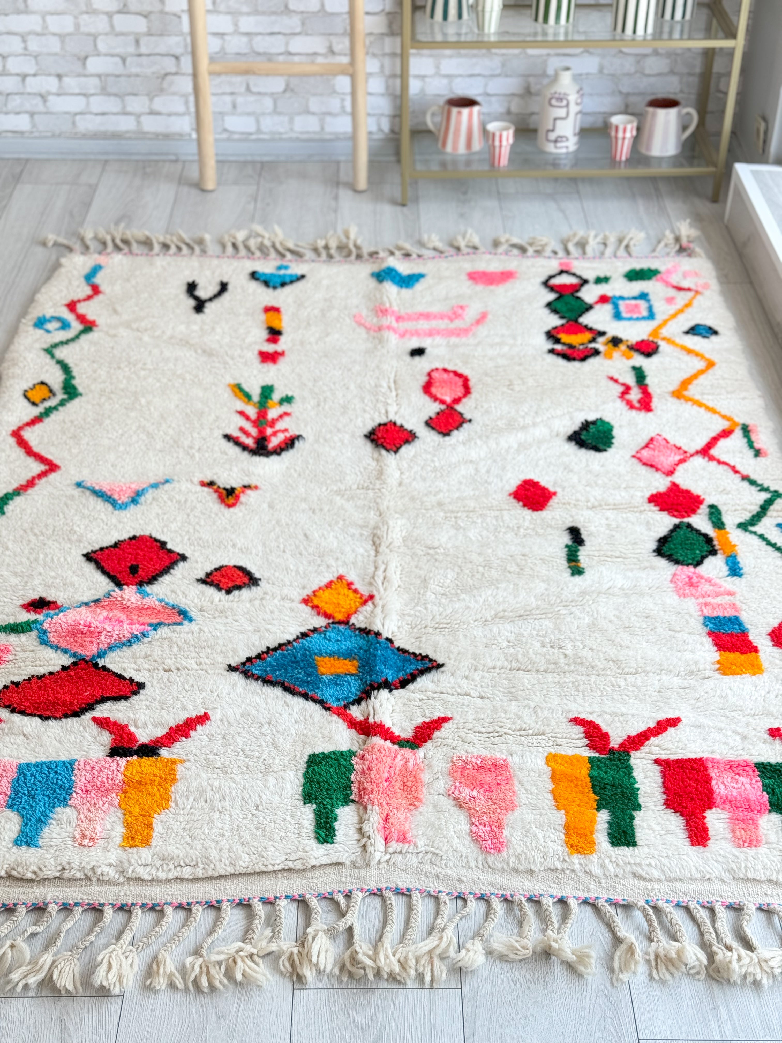 Colorful Berber rug 156 x 211 cm - n°1115