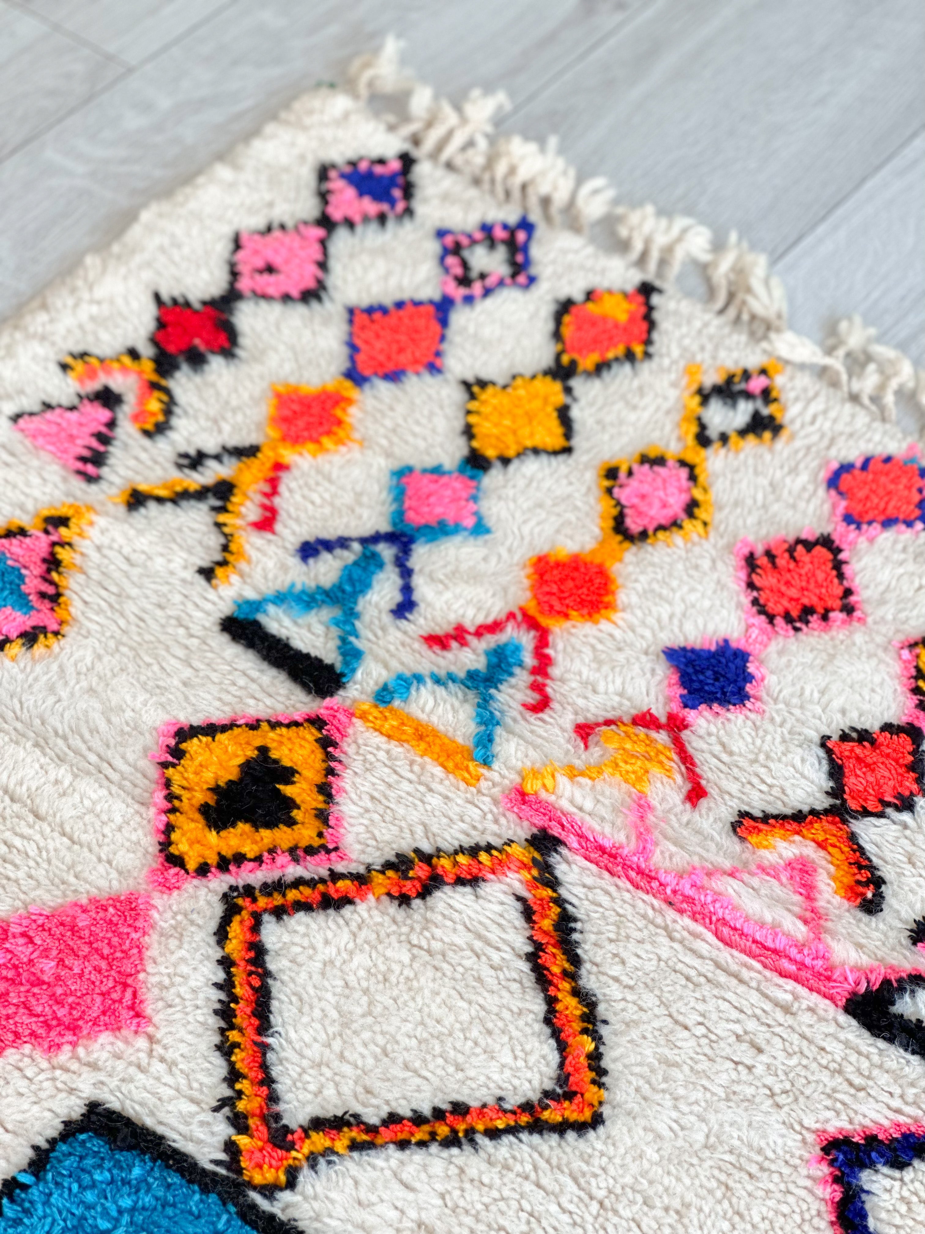 Colorful Berber rug 94 x 163 cm - n°639