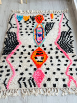 Colorful Berber shaggy rug 103 x 155 cm - n°908