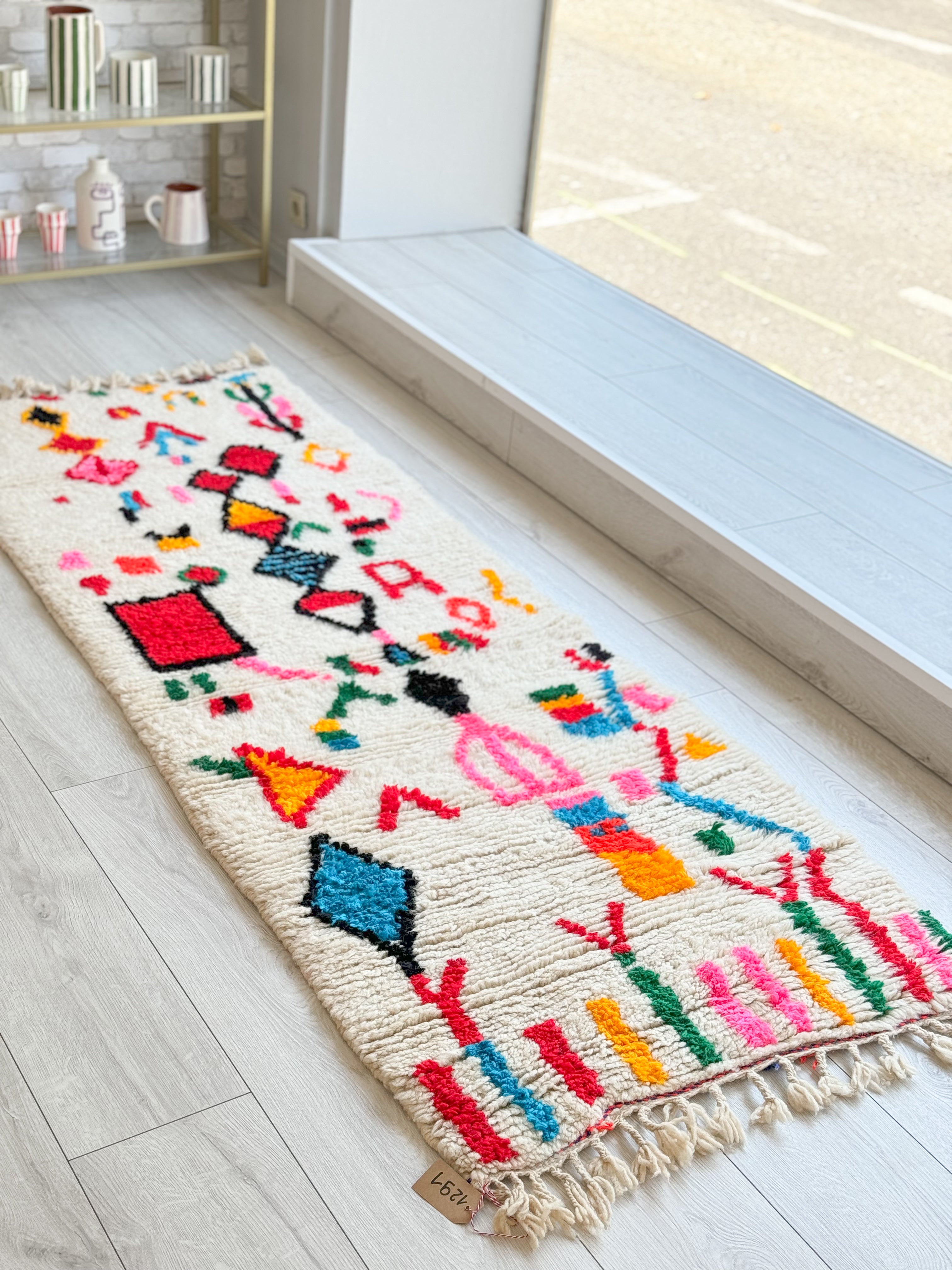 Bunter Berber-Flurteppich 80 x 225 cm – Nr. 1291