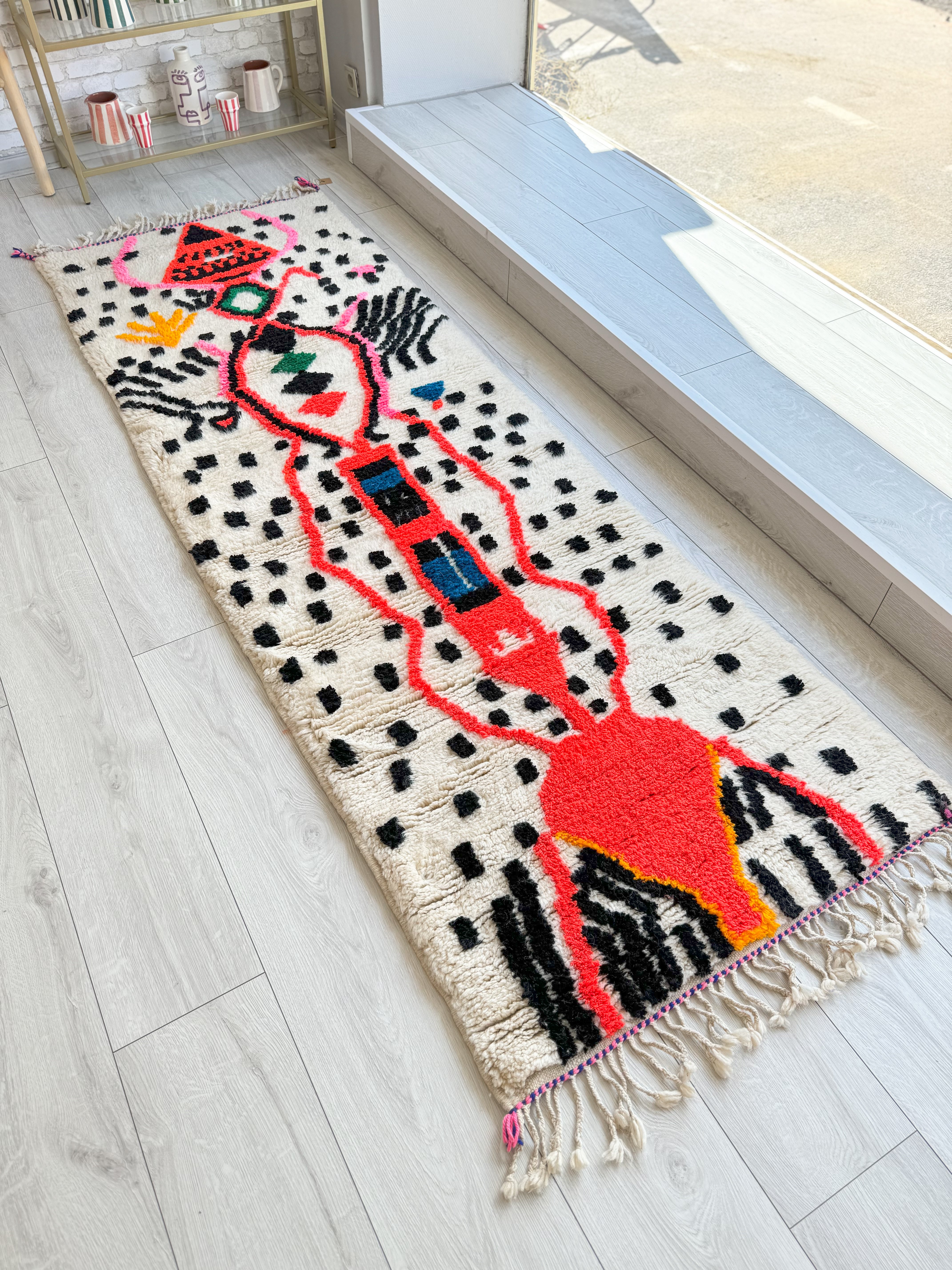 Colorful Moroccan Runner Rug 85 x 259 cm / 2.8 x 8.5 ft - n°1514