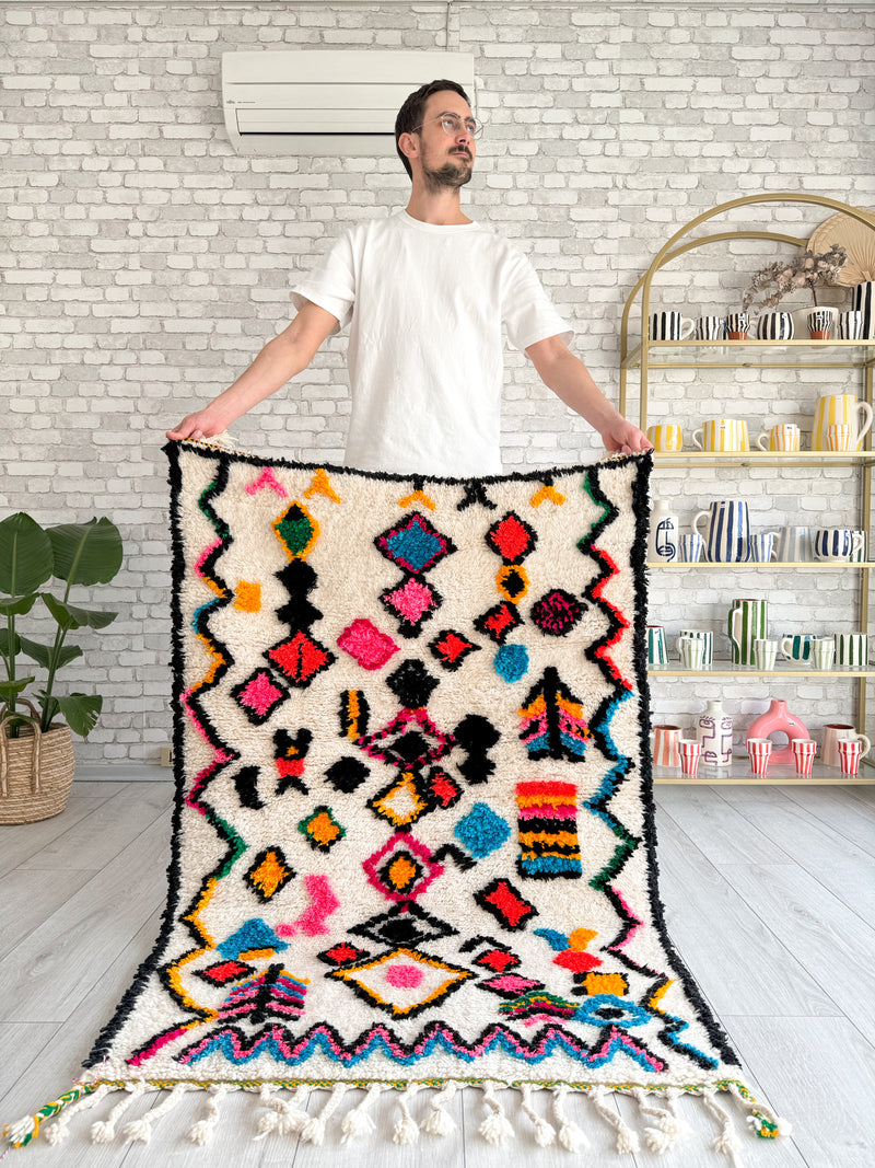 Colorful Berber rug 98 x 156 cm - n°875
