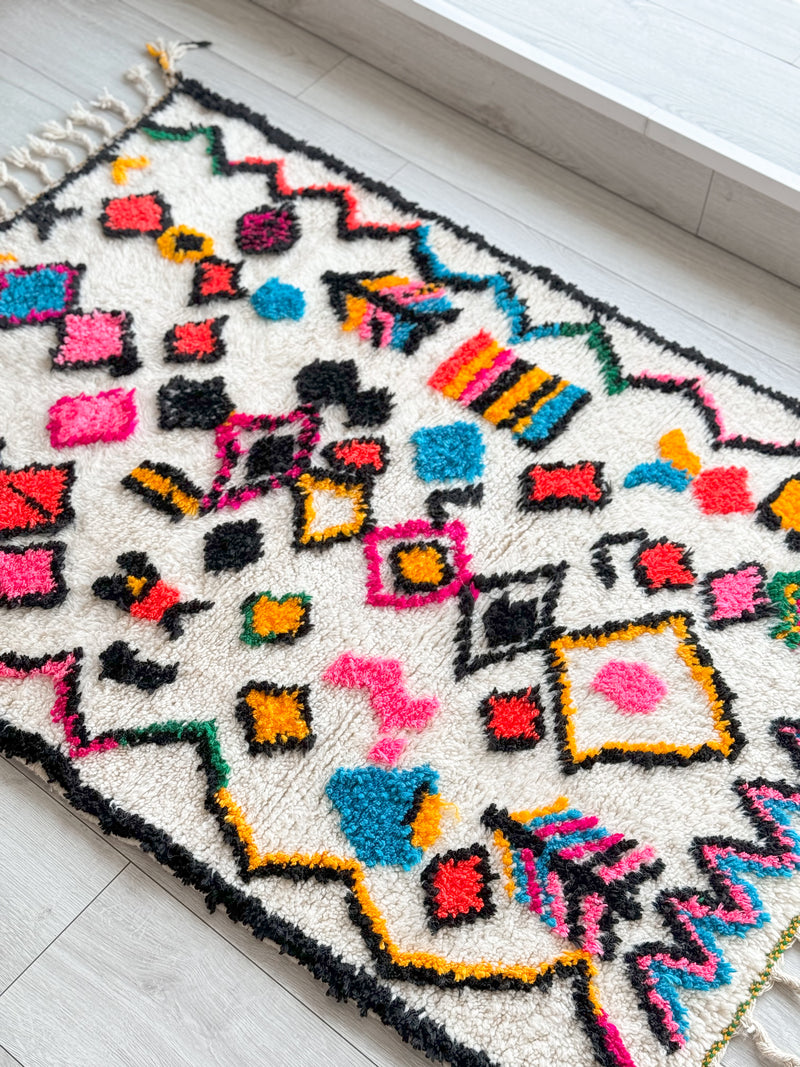 Colorful Berber rug 98 x 156 cm - n°875