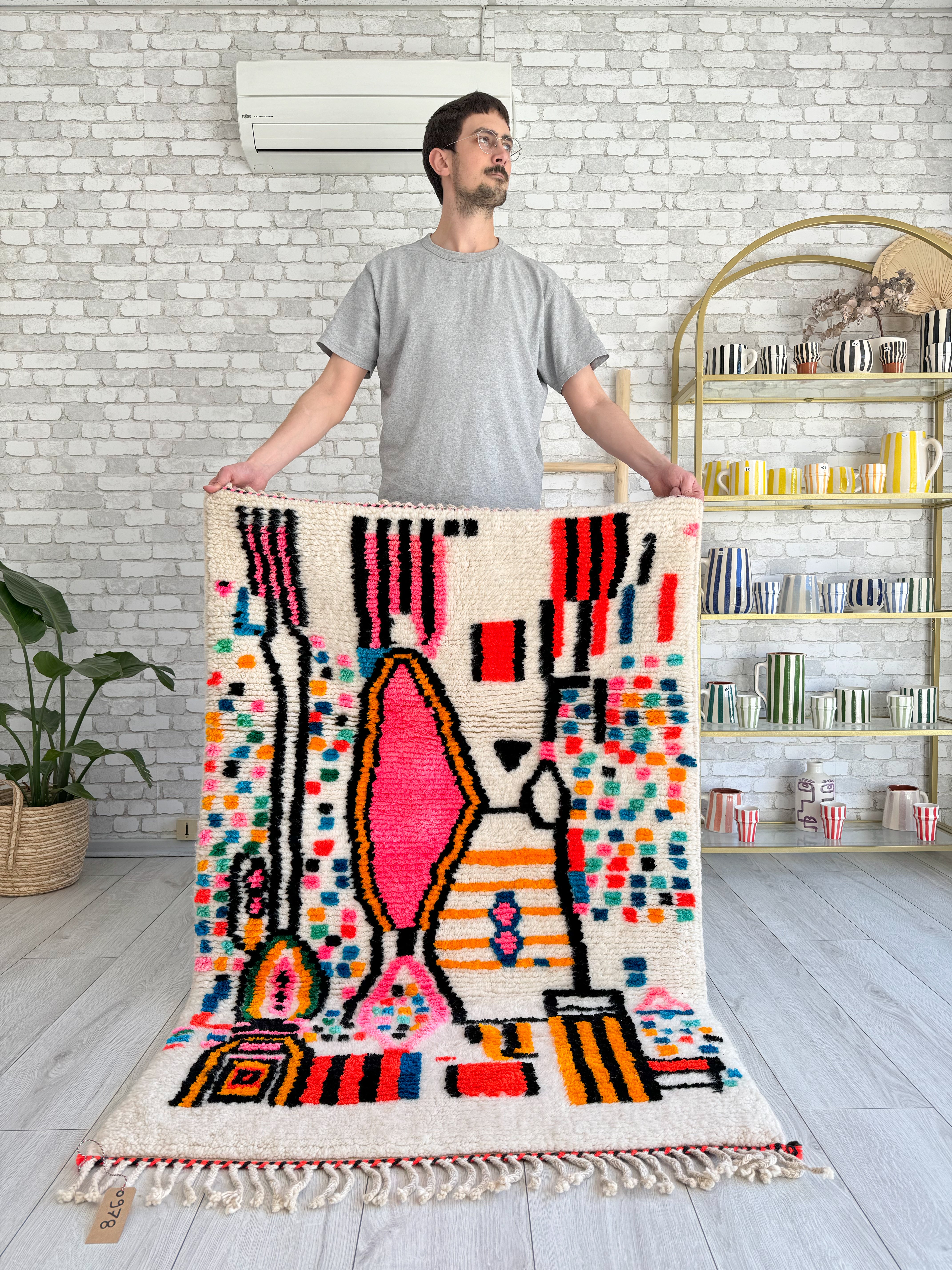 Tapis berbère coloré 99 x 160 cm - n°978