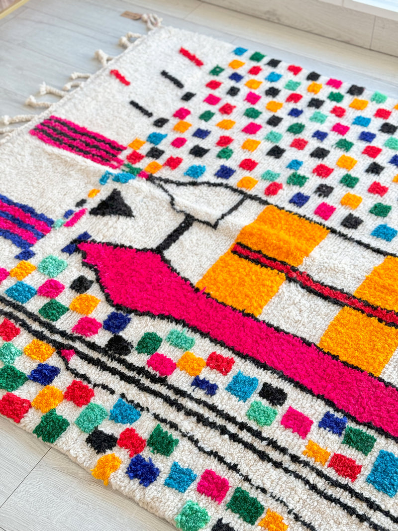 Colorful Berber rug 146 x 250 cm - n°904