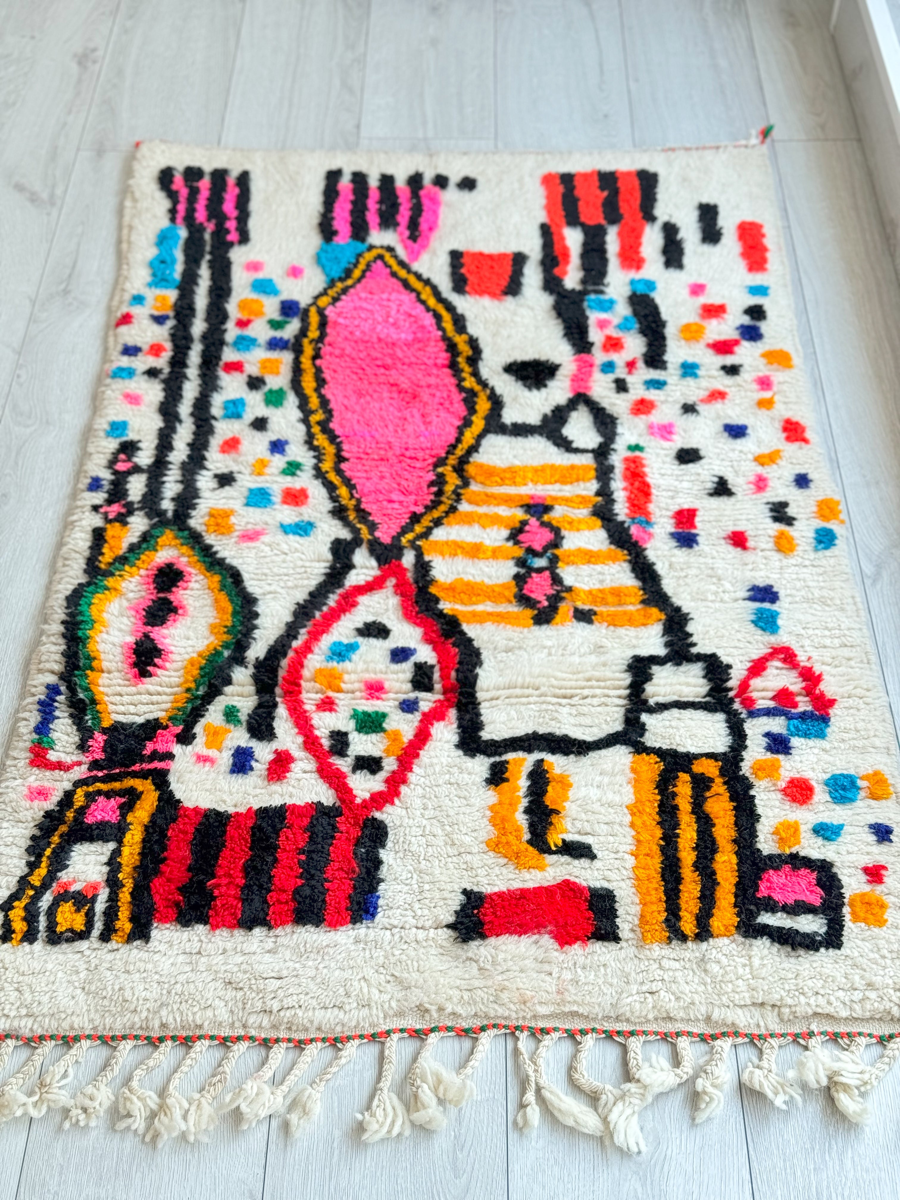 Tapis berbère coloré 92 x 150 cm - n°1268