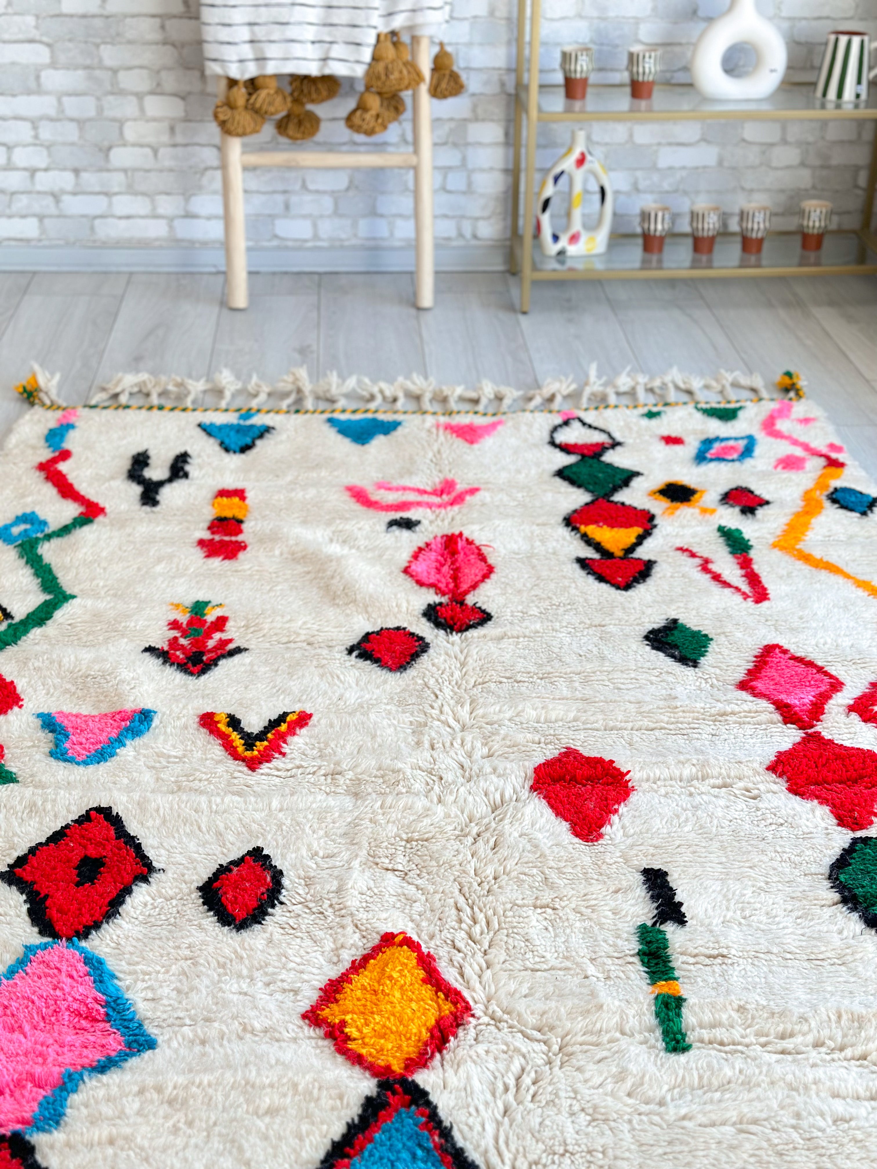 Colorful Berber carpet - n°623 