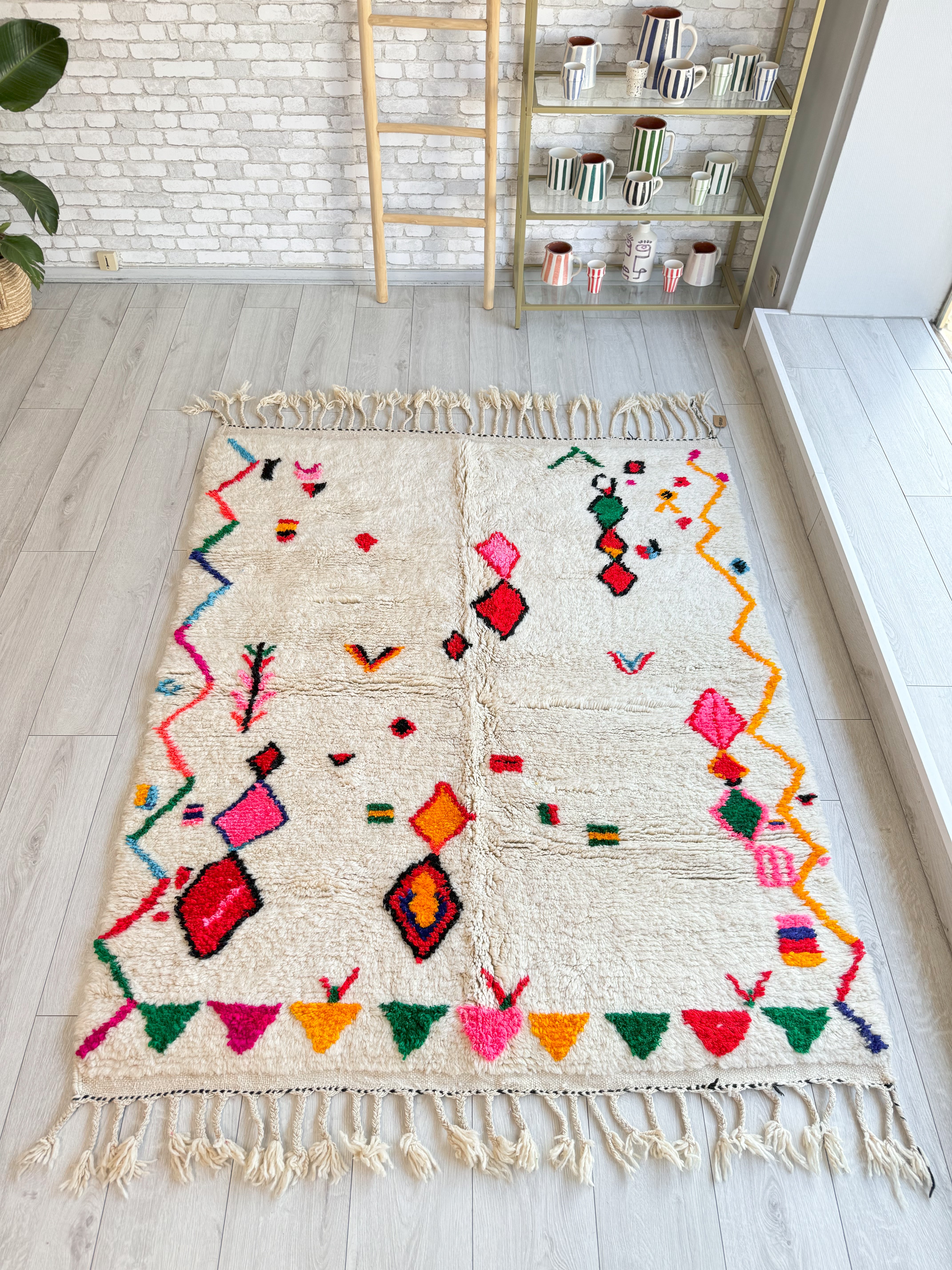 Colorful Berber Rug 157 x 220 cm / 5.2 x 7.2 ft - n°1499