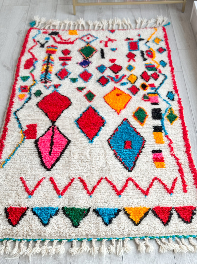 Colorful Berber rug 100 x 168 cm - n°844