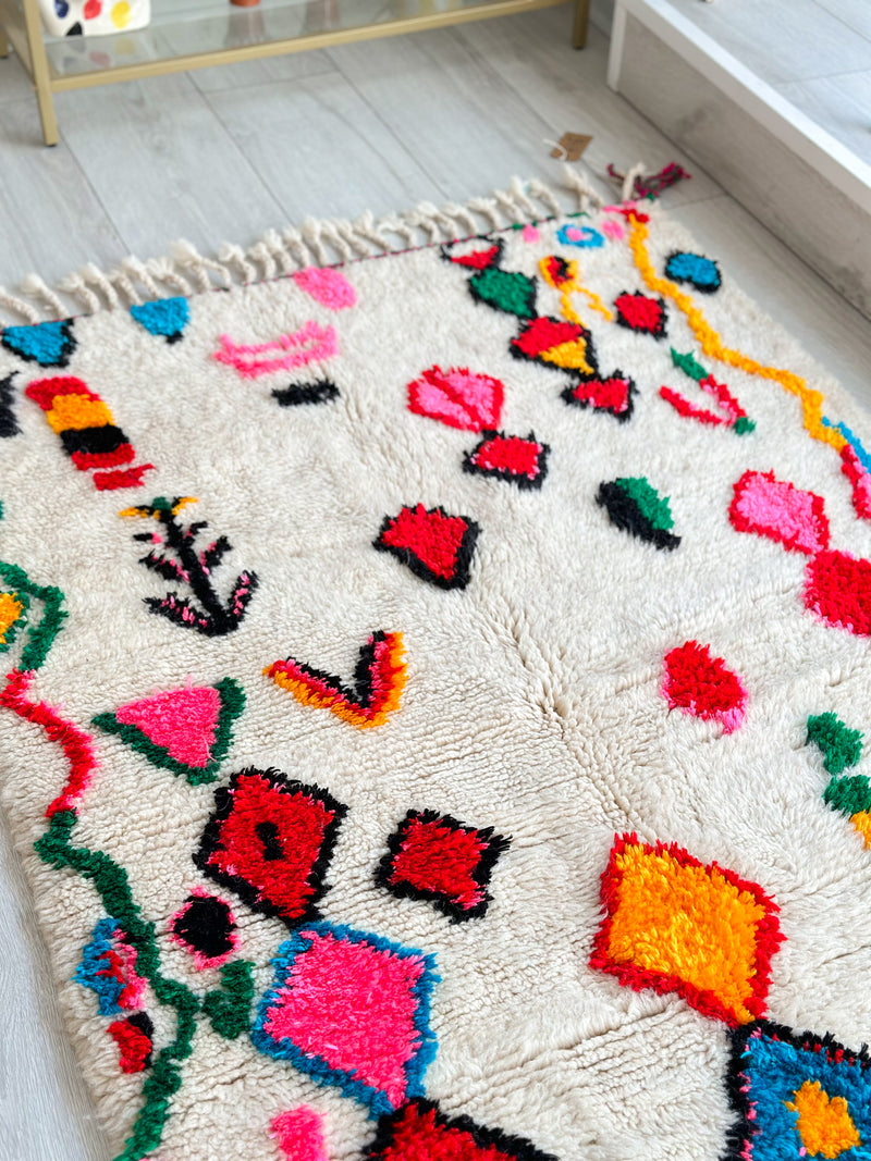 Colorful Berber rug 100 x 165 cm - n°716