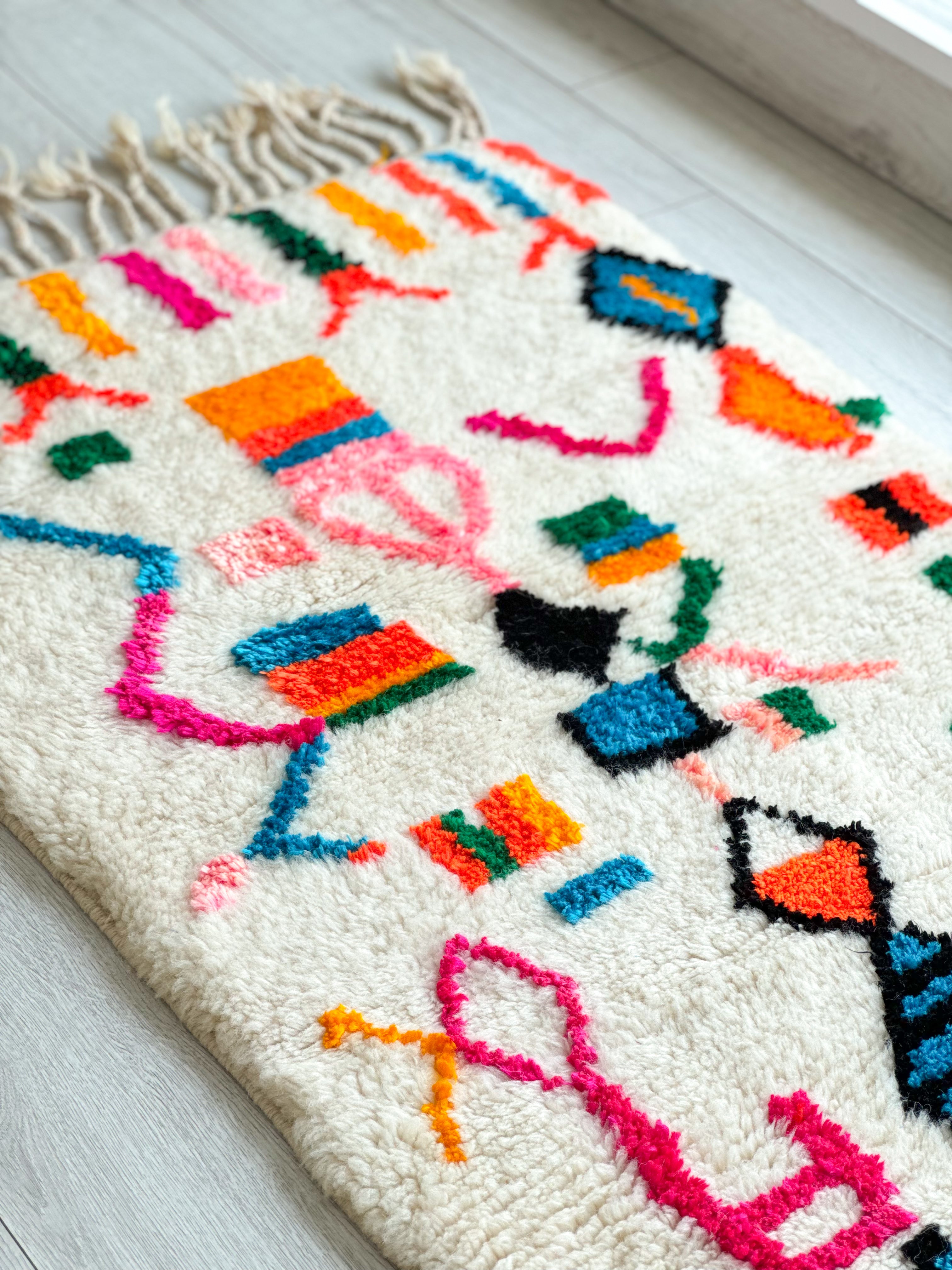 Colorful Berber hallway rug 82 x 252 cm - n°1162