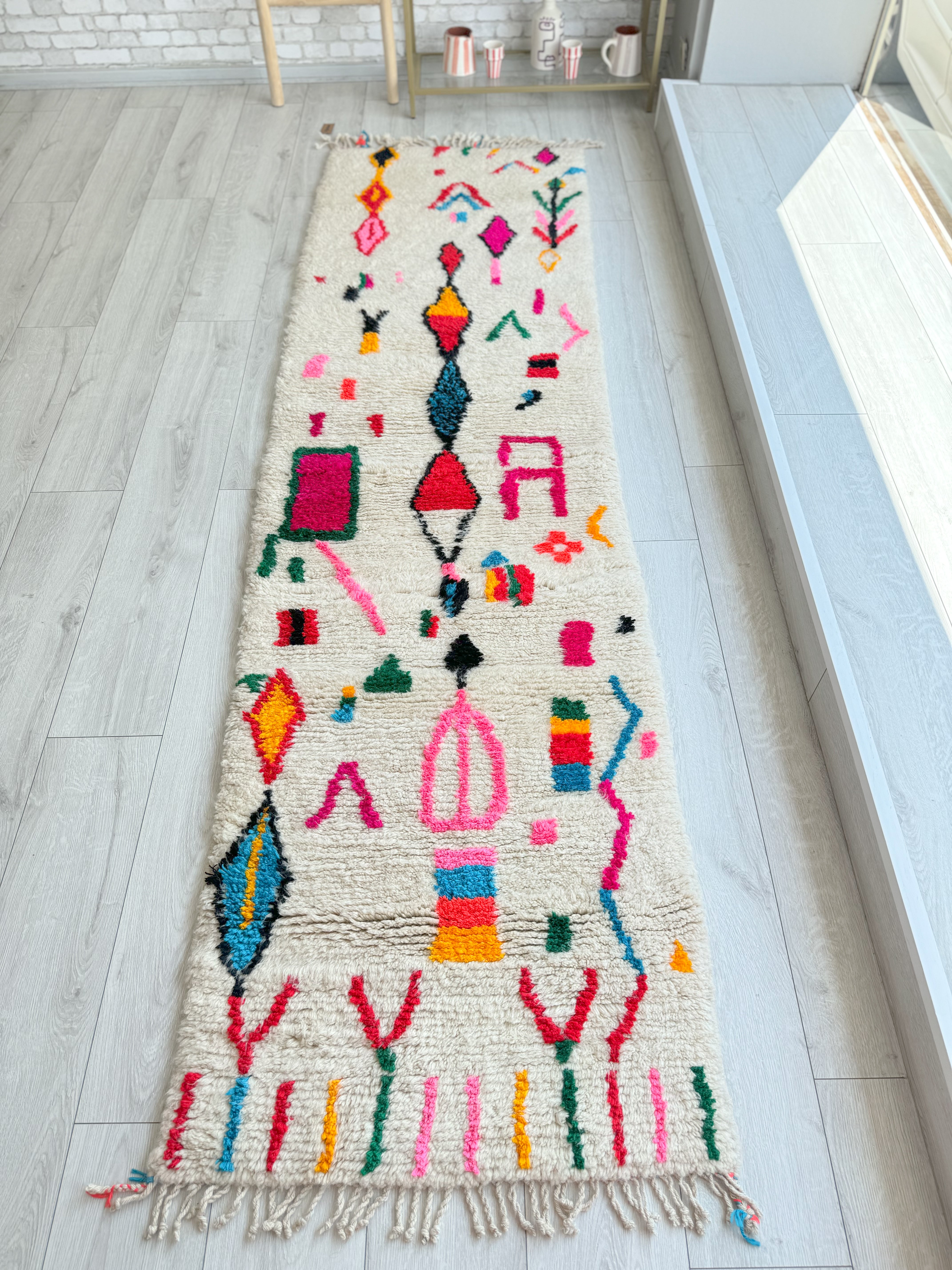 Tapis berbère de couloir coloré 83 x 300 cm - n°1192