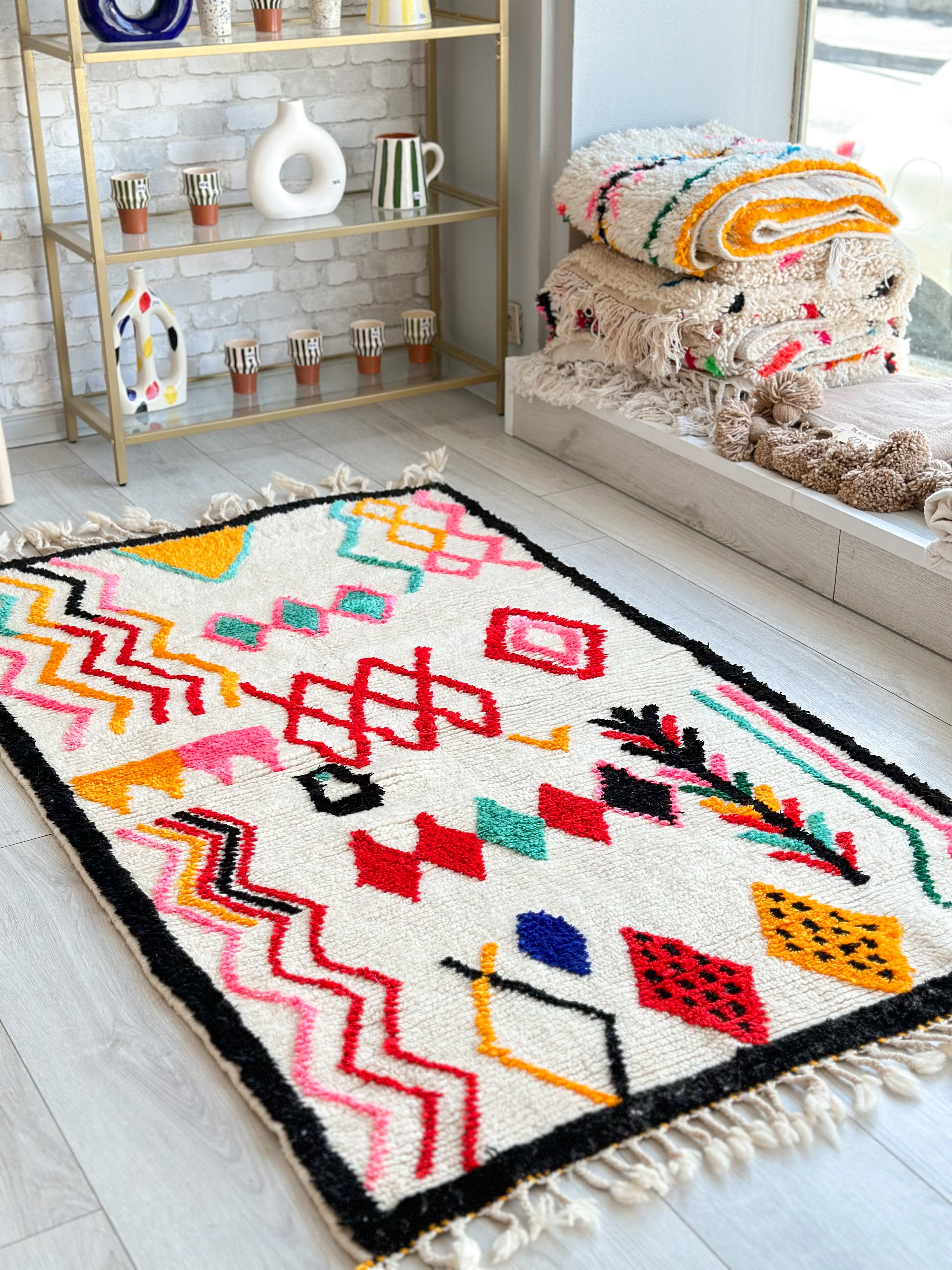 Colorful Berber rug 98 x 178 cm - n°643