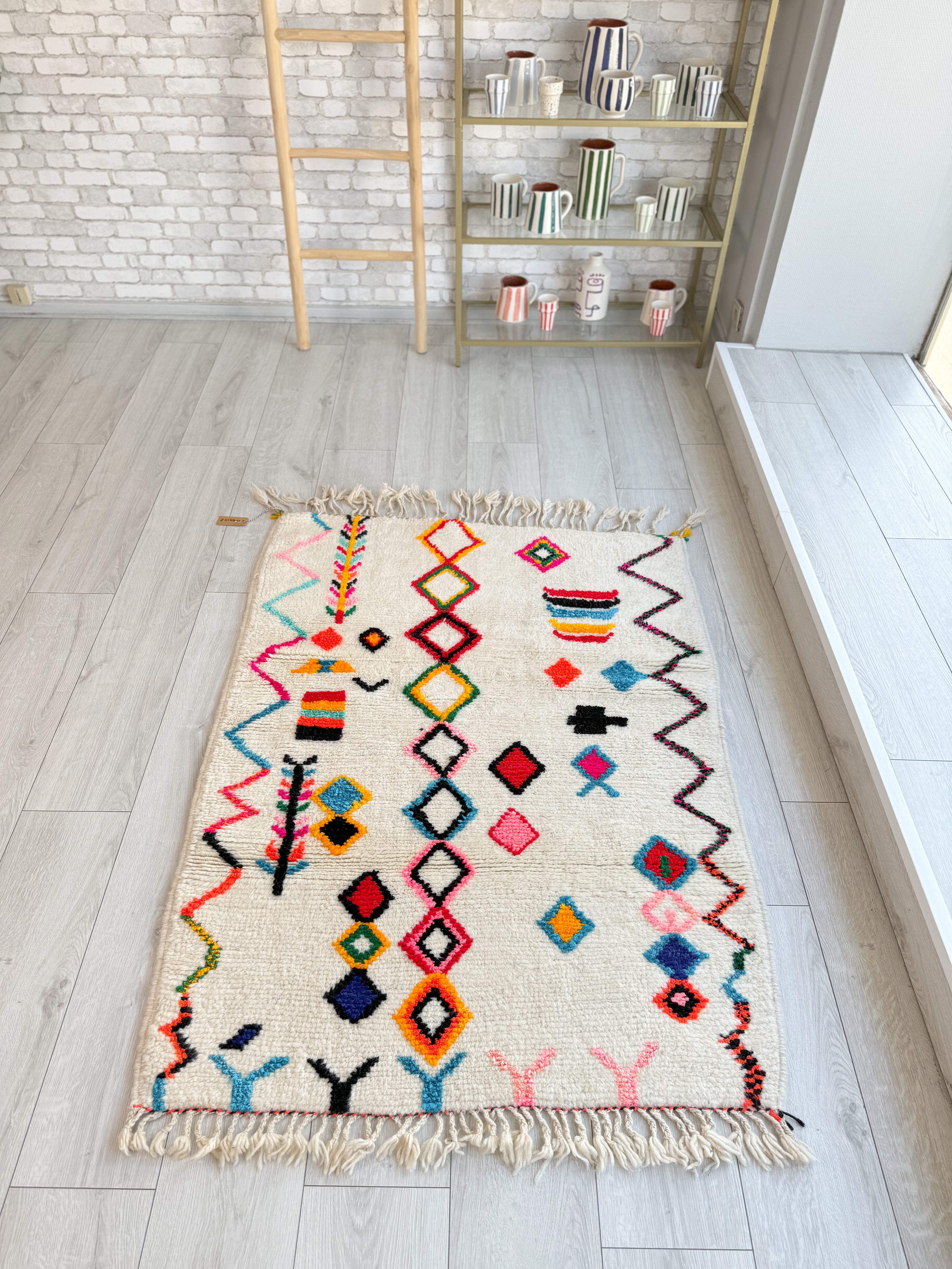 Tapis berbère coloré 108 x 157 cm - n°1056