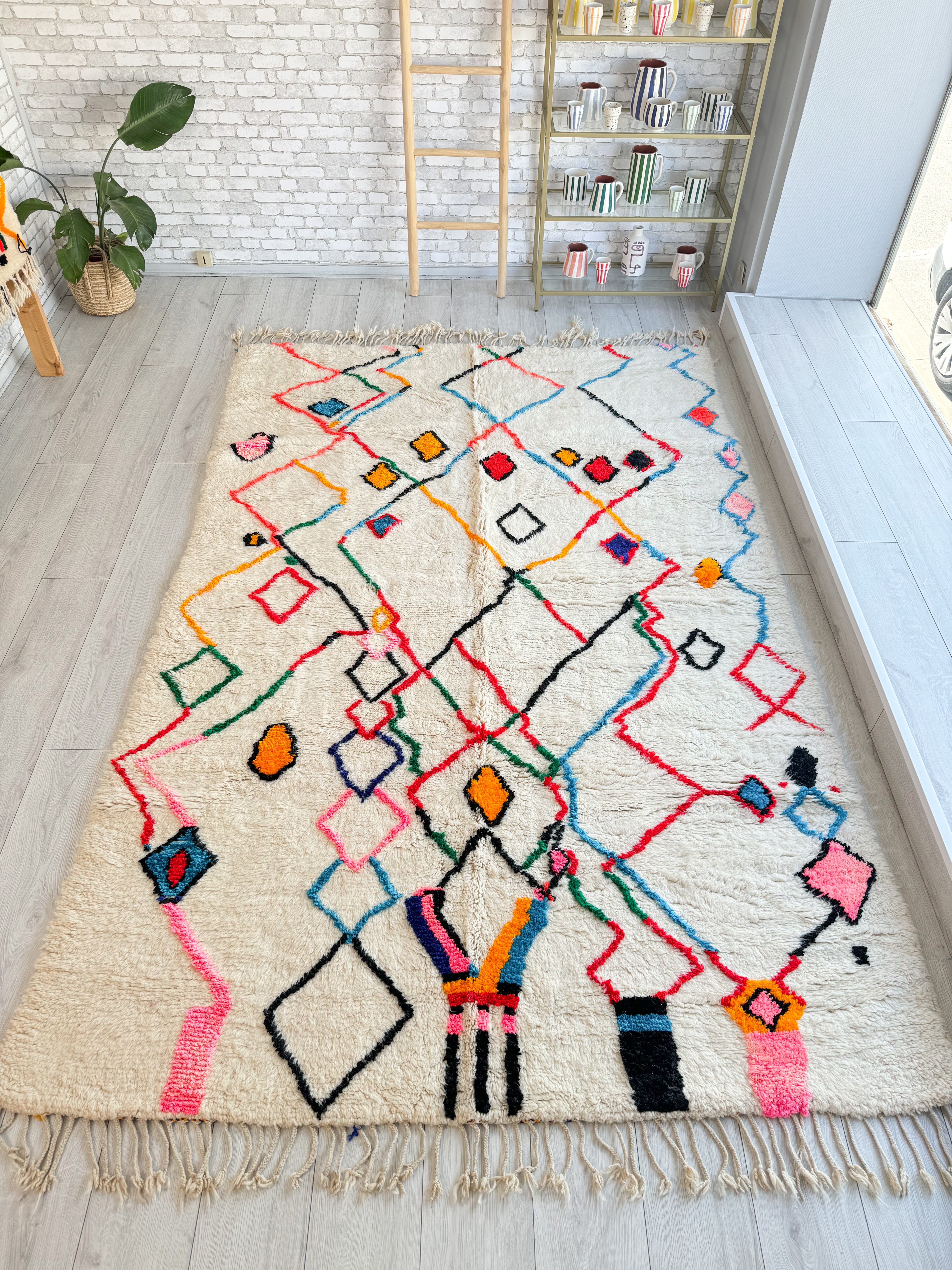 Colorful Berber Rug 195 x 322 cm / 6.4 x 10.6 ft - n°1422