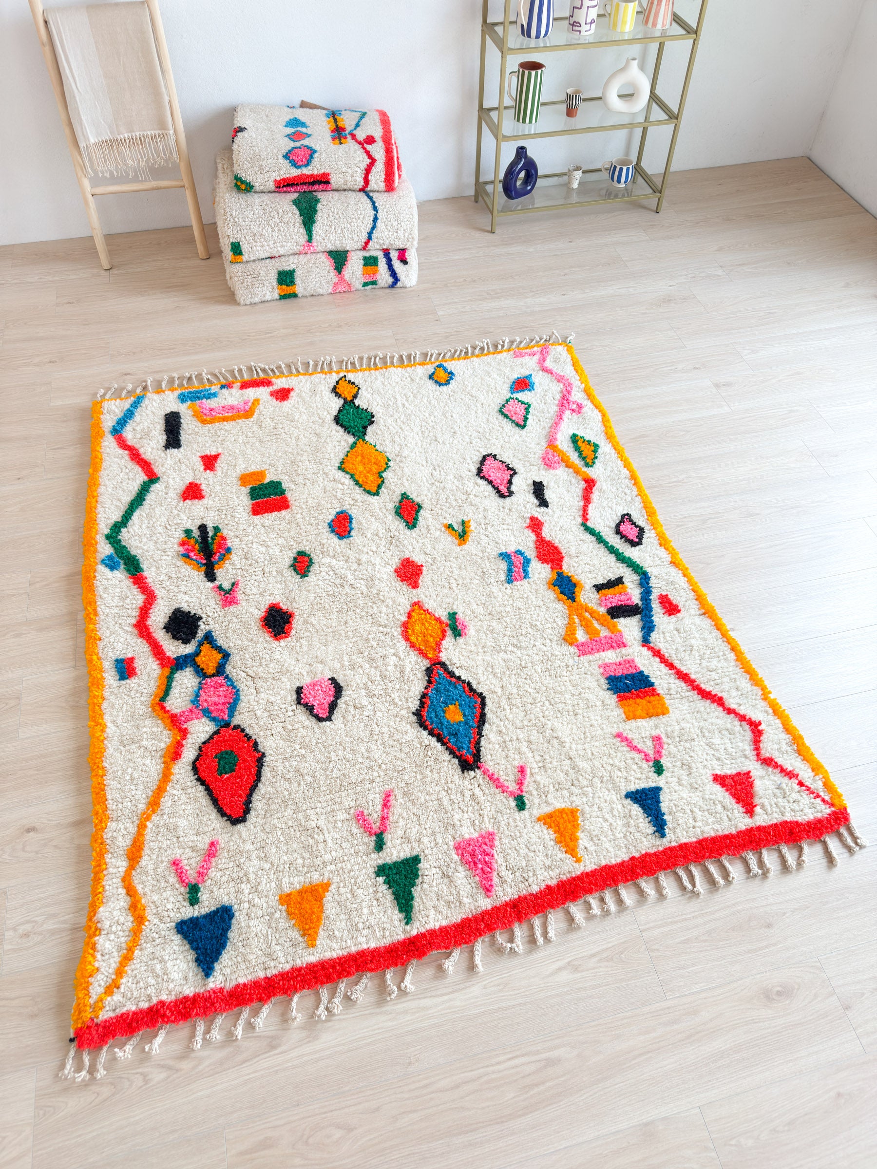 Colorful Berber rug 174 x 221 cm - n°2000