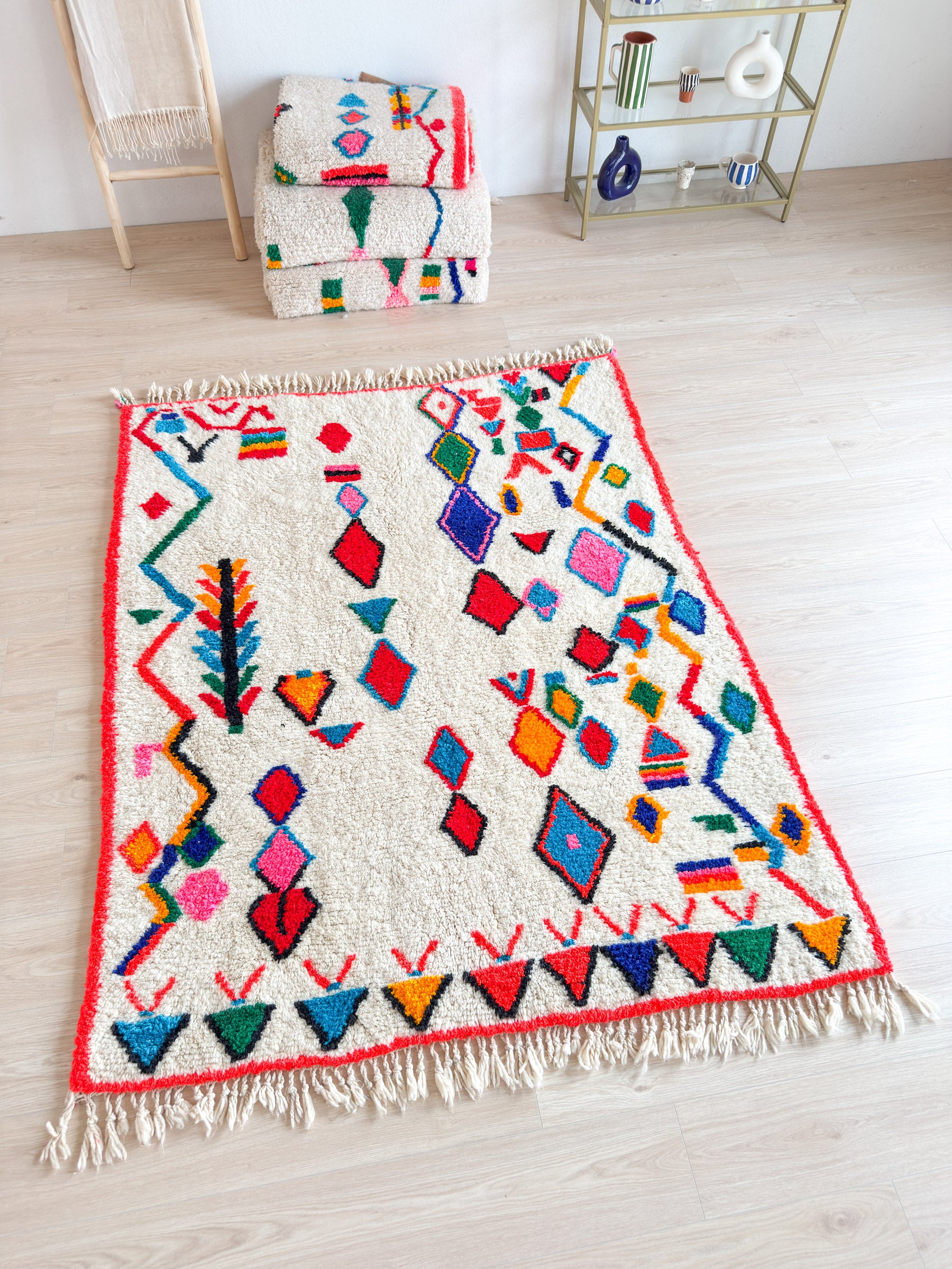 Colorful Berber rug 160 x 216 cm - n°2102