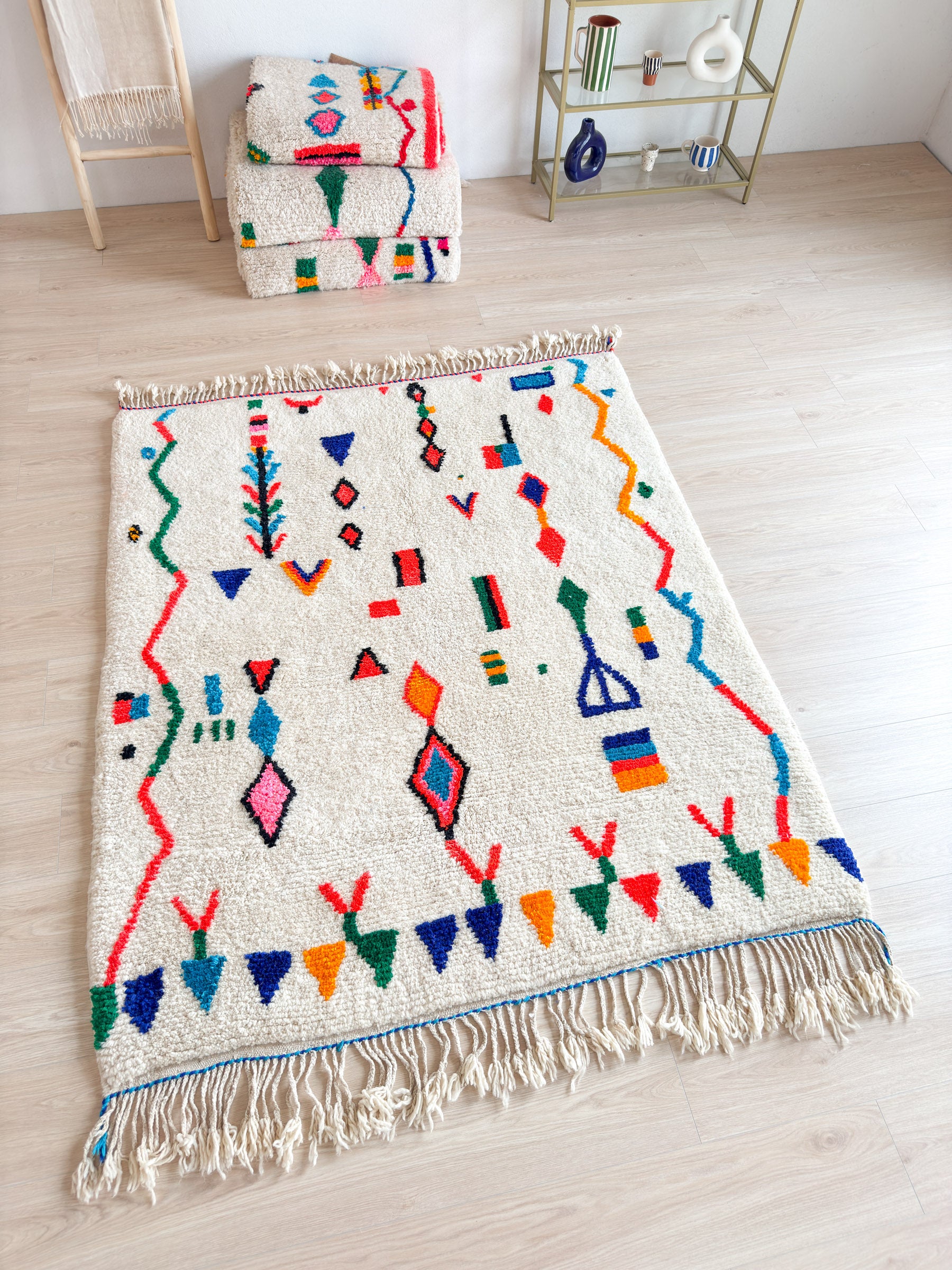 Colorful Berber rug 165 x 220 cm - n°2051