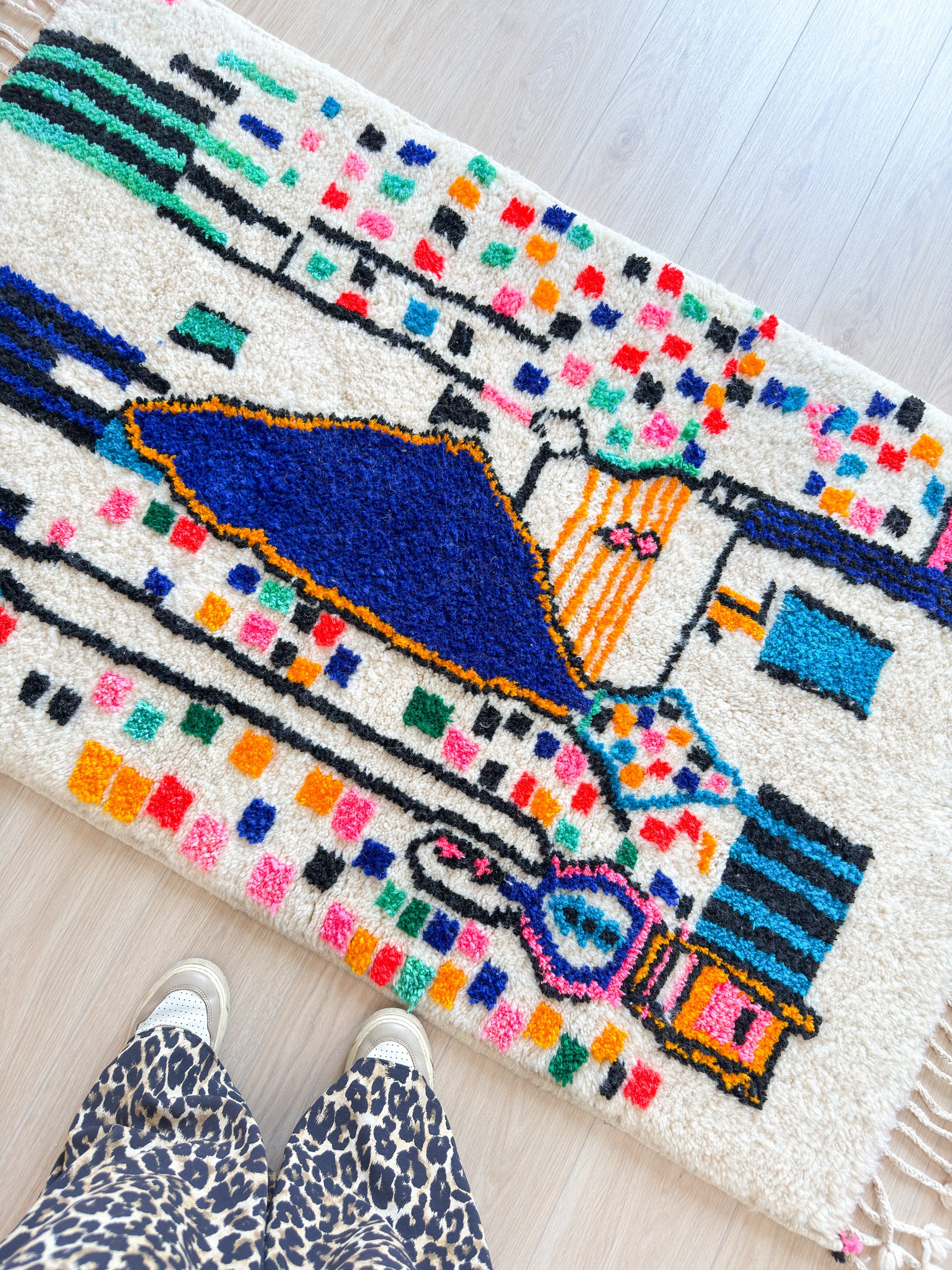 Tapis berbère coloré 100 x 178 cm - n°1950