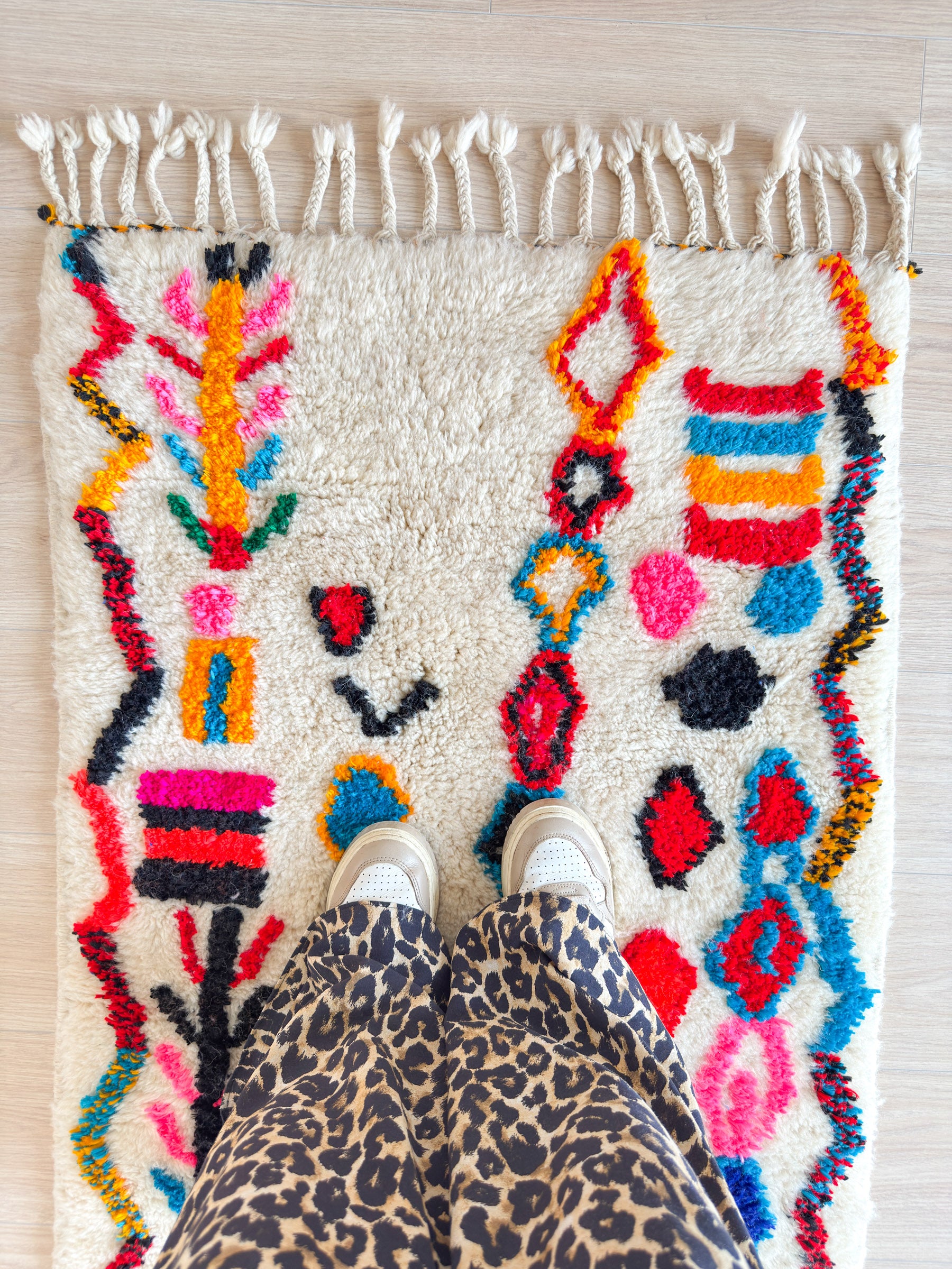 Colorful Berber rug 77 x 132 cm - n°1937