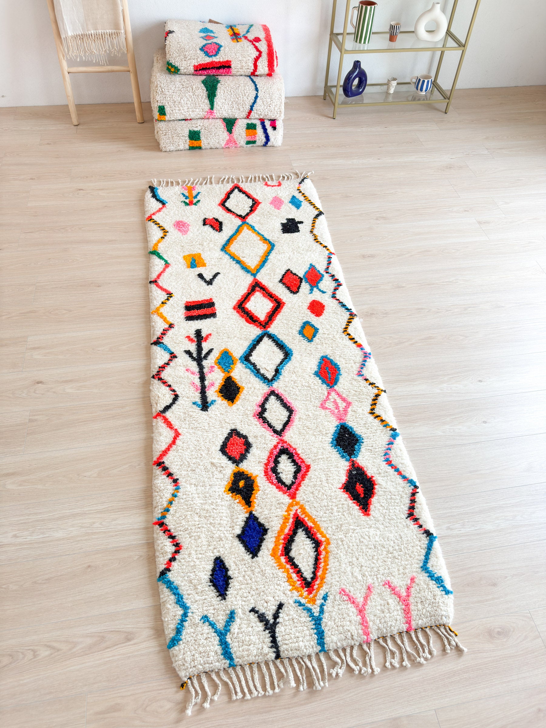 Colorful Berber Runner Rug 91 x 257 cm - No. 2142