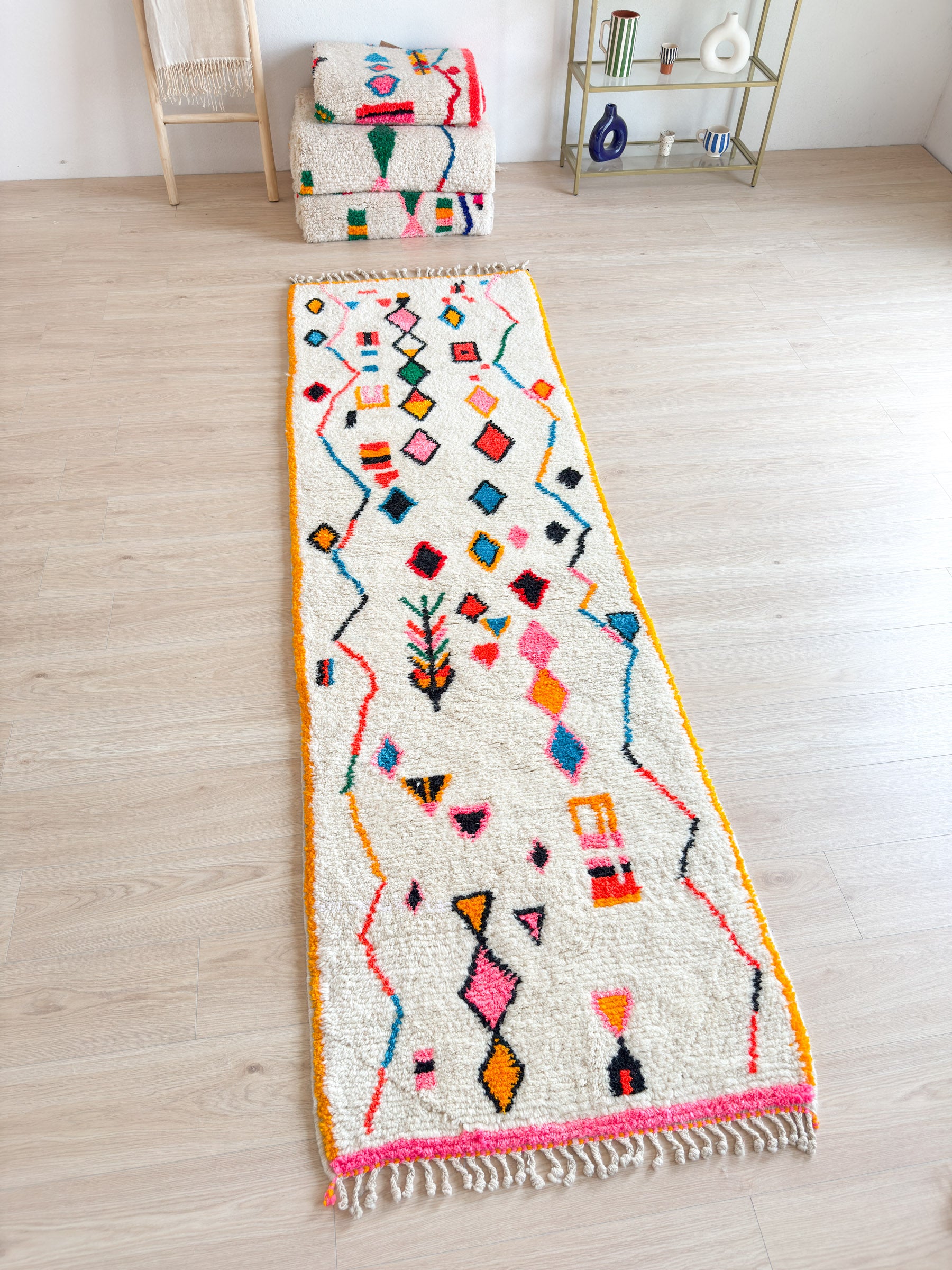 Colorful Berber Runner Rug 91 x 306 cm - No. 2104