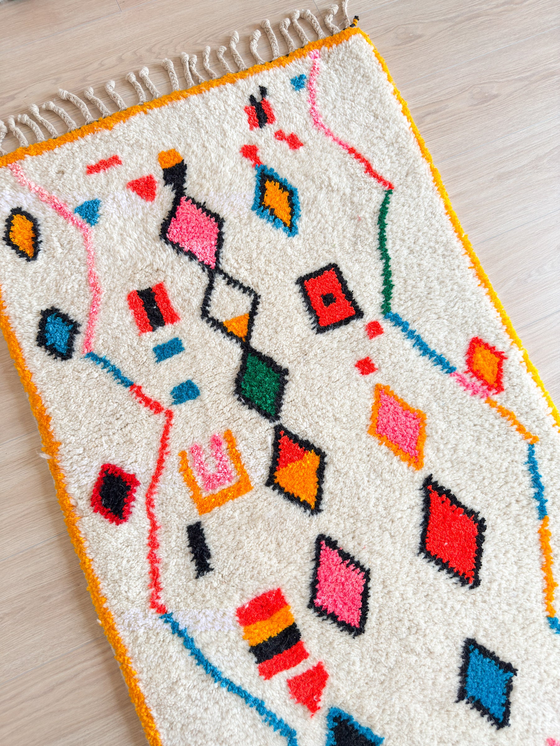 Colorful Berber Runner Rug 91 x 306 cm - No. 2104