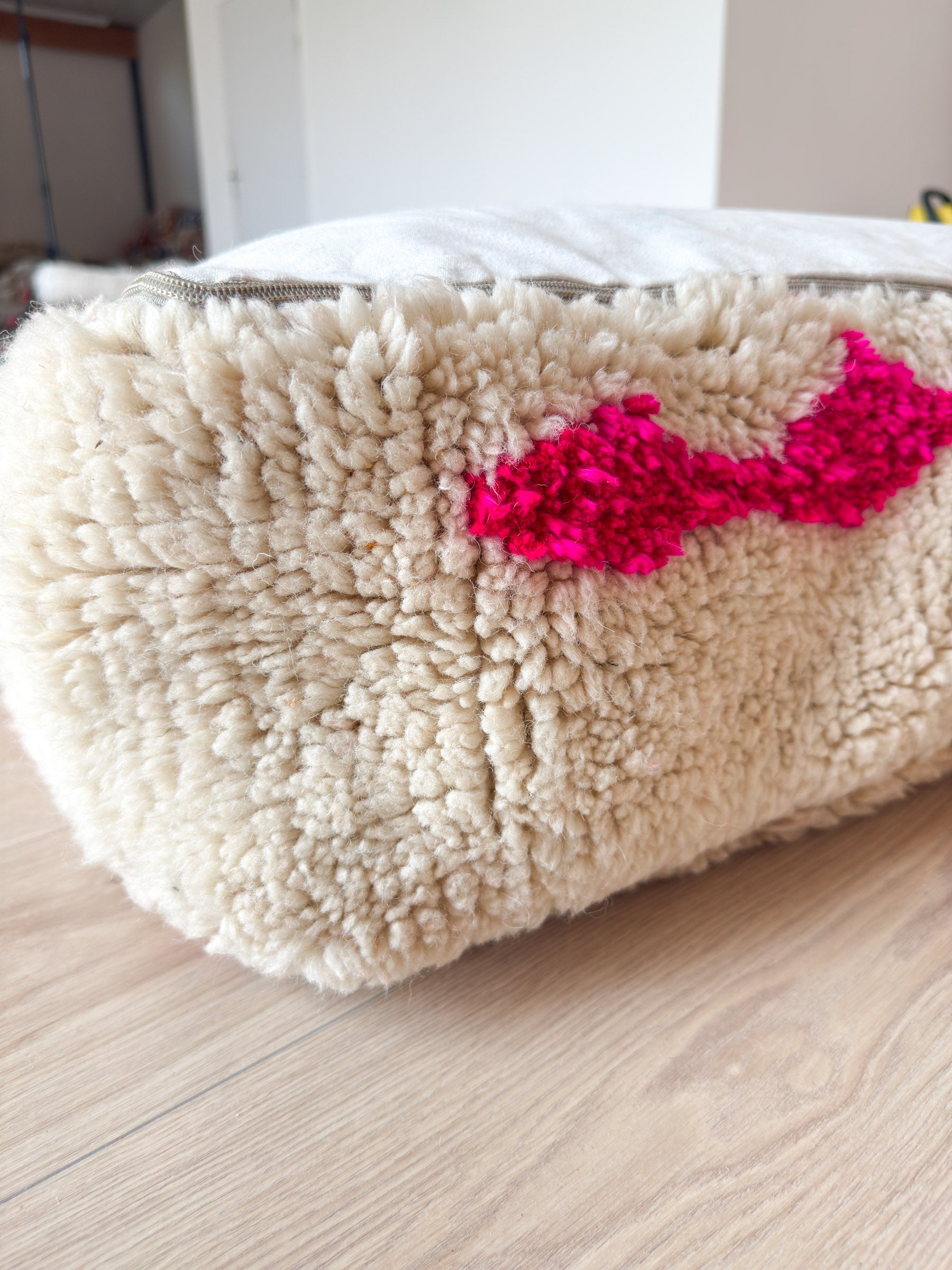 Marokkanischer Pouf, bunter Berber-Pouf - 60 x 60 cm - Nr. 23