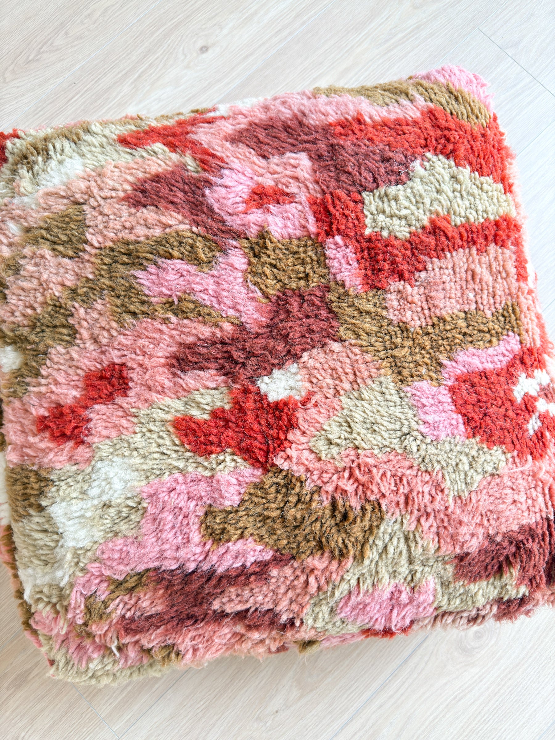 Marokkanischer Pouf, bunter Berber-Pouf - 60 x 60 cm - Nr. 24