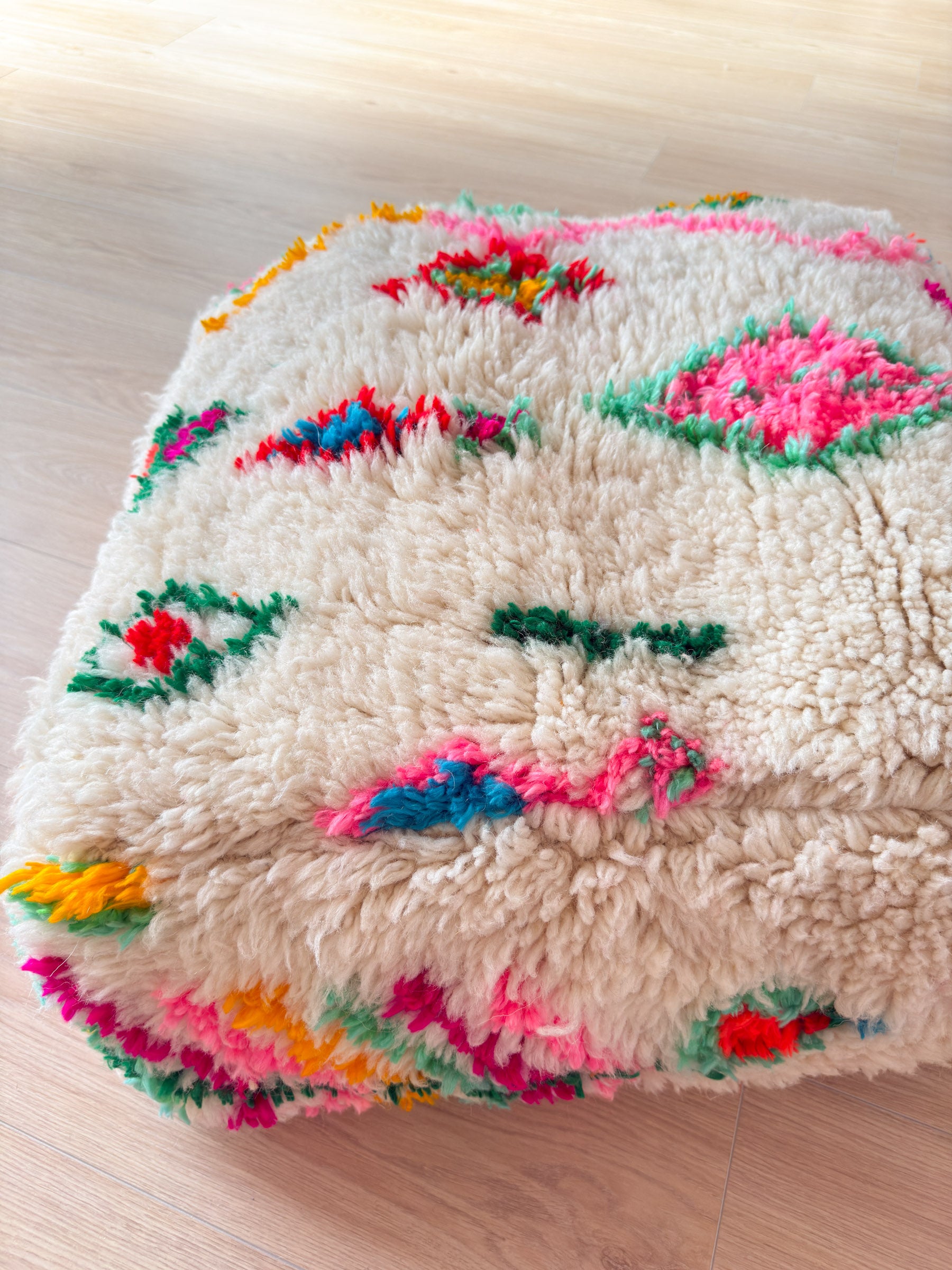 Moroccan pouf, colorful Berber pouf - 60 x 60 cm - n°3