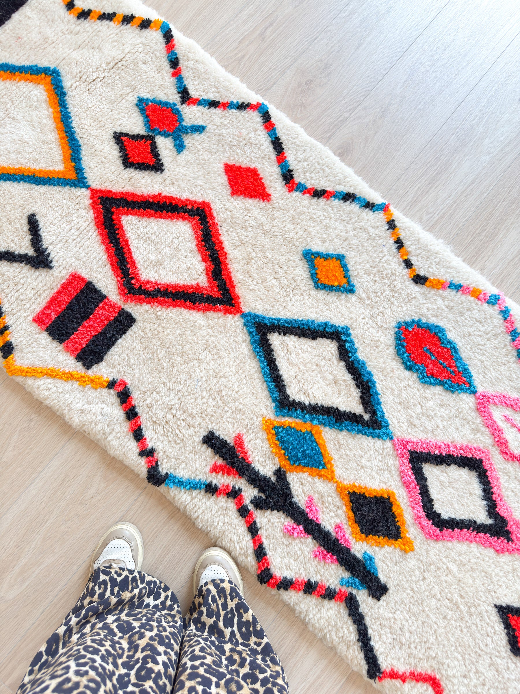 Tapis de couloir berbère coloré 87 x 320 cm - n°1951